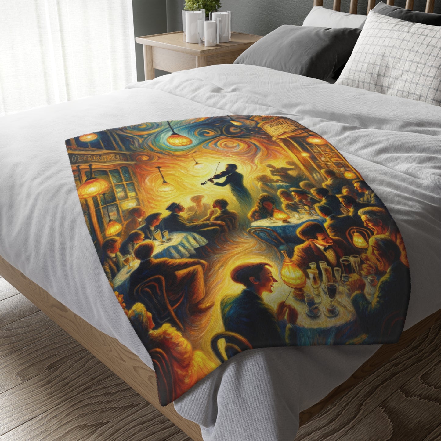 Bistro Emotive Entry Velveteen Microfiber Blanket (Two-sided print)