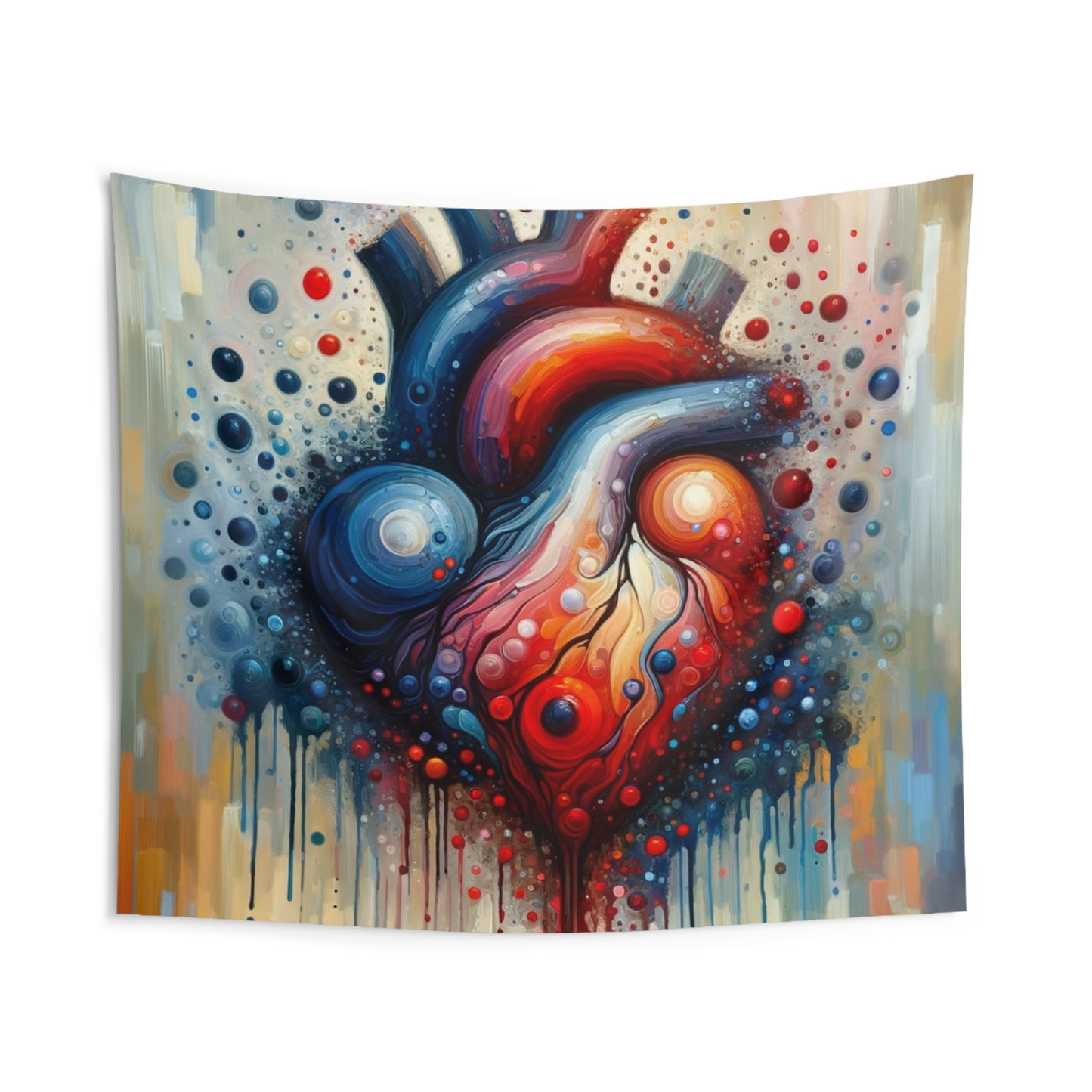 Empathetic Heart Expression Indoor Wall Tapestries