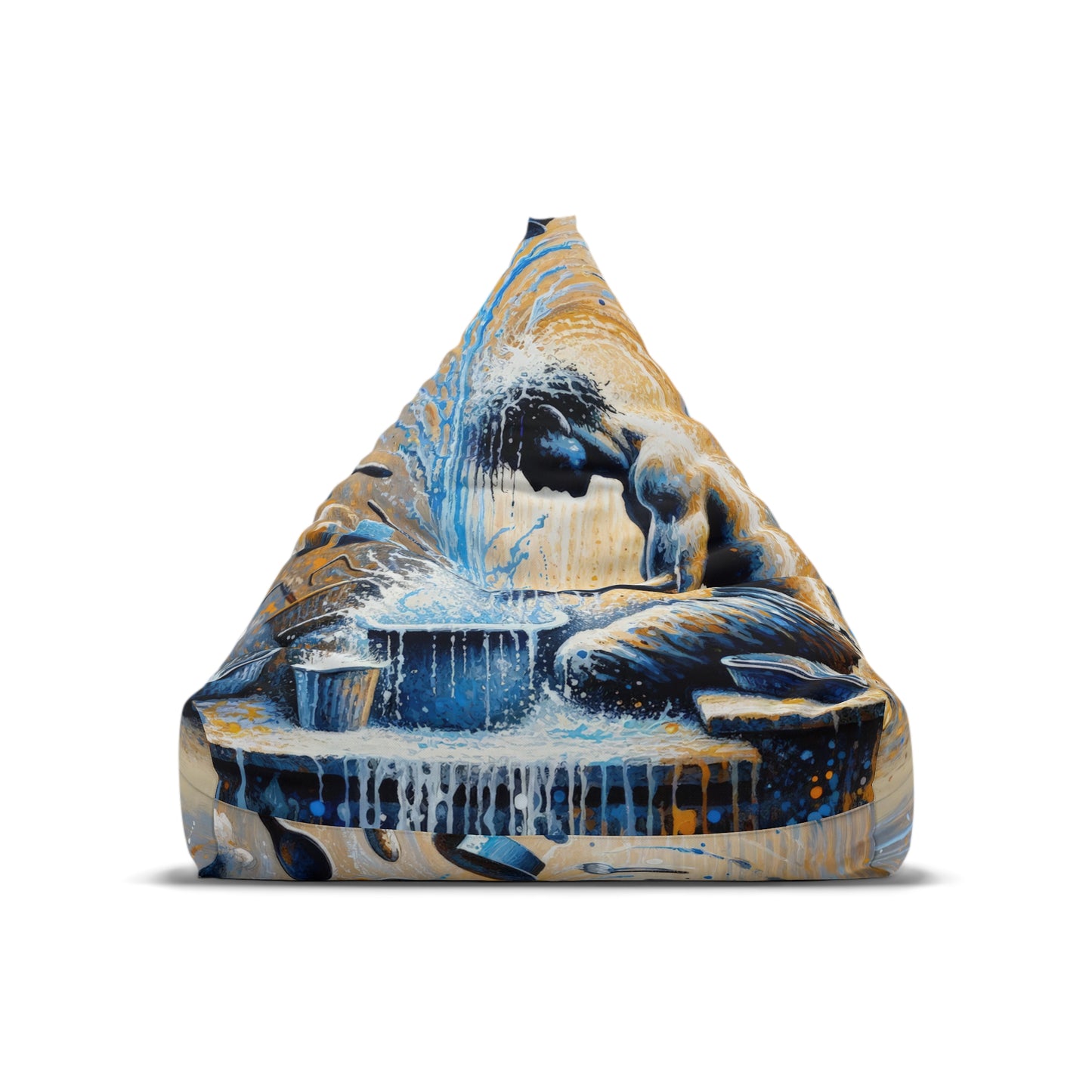 Meditative Kinetic Tachism Bean Bag Chair Cover