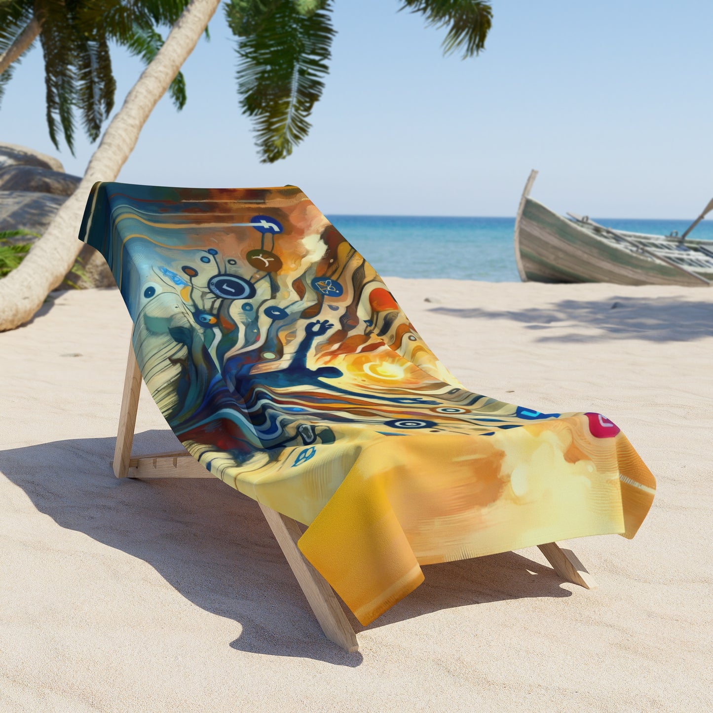 Reflective Digital Meditation Beach Towel