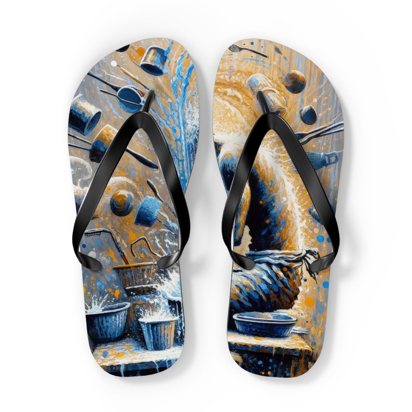 Meditative Kinetic Tachism Flip Flops