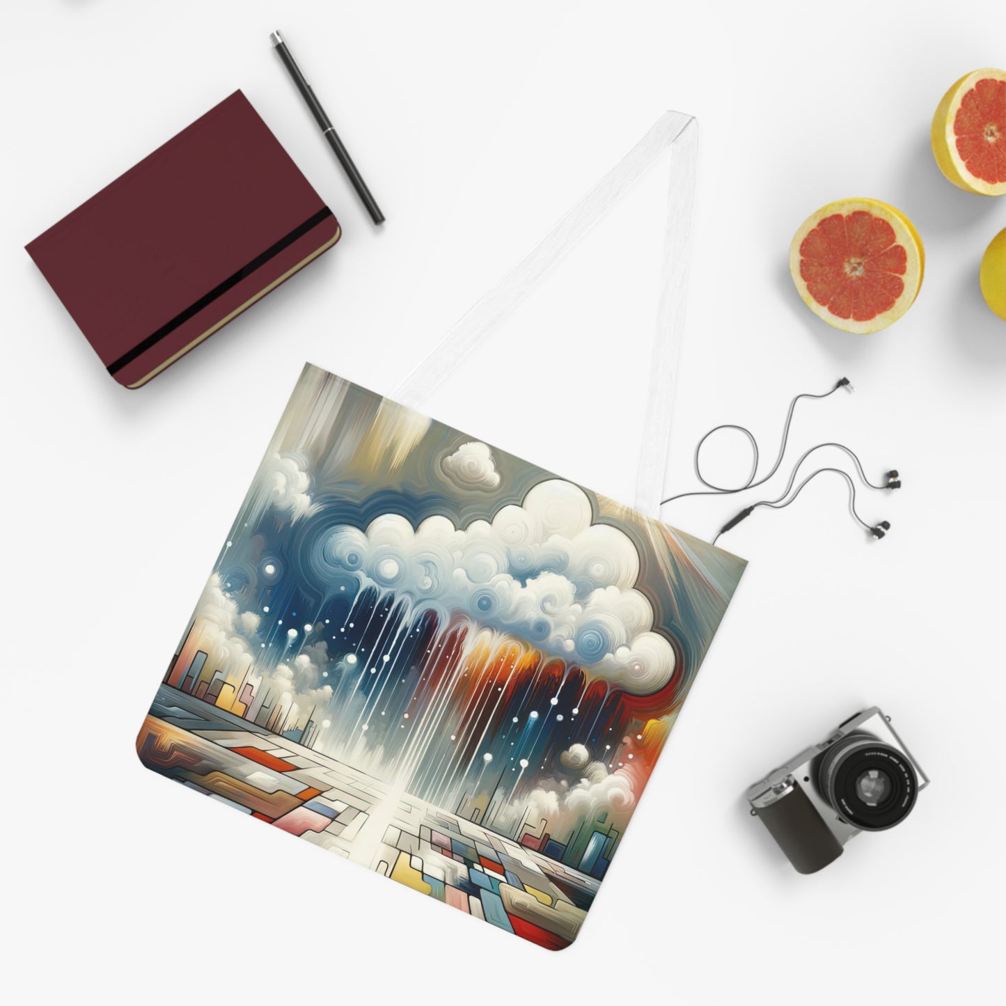 Grounding Silver Clouds Shoulder Tote Bag (AOP)