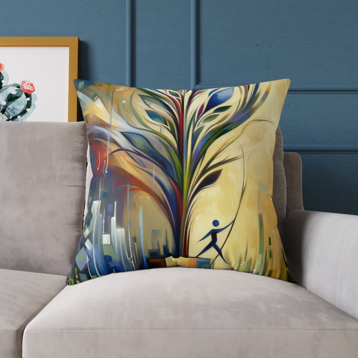 Pruning Distraction Tachism Spun Polyester Pillow