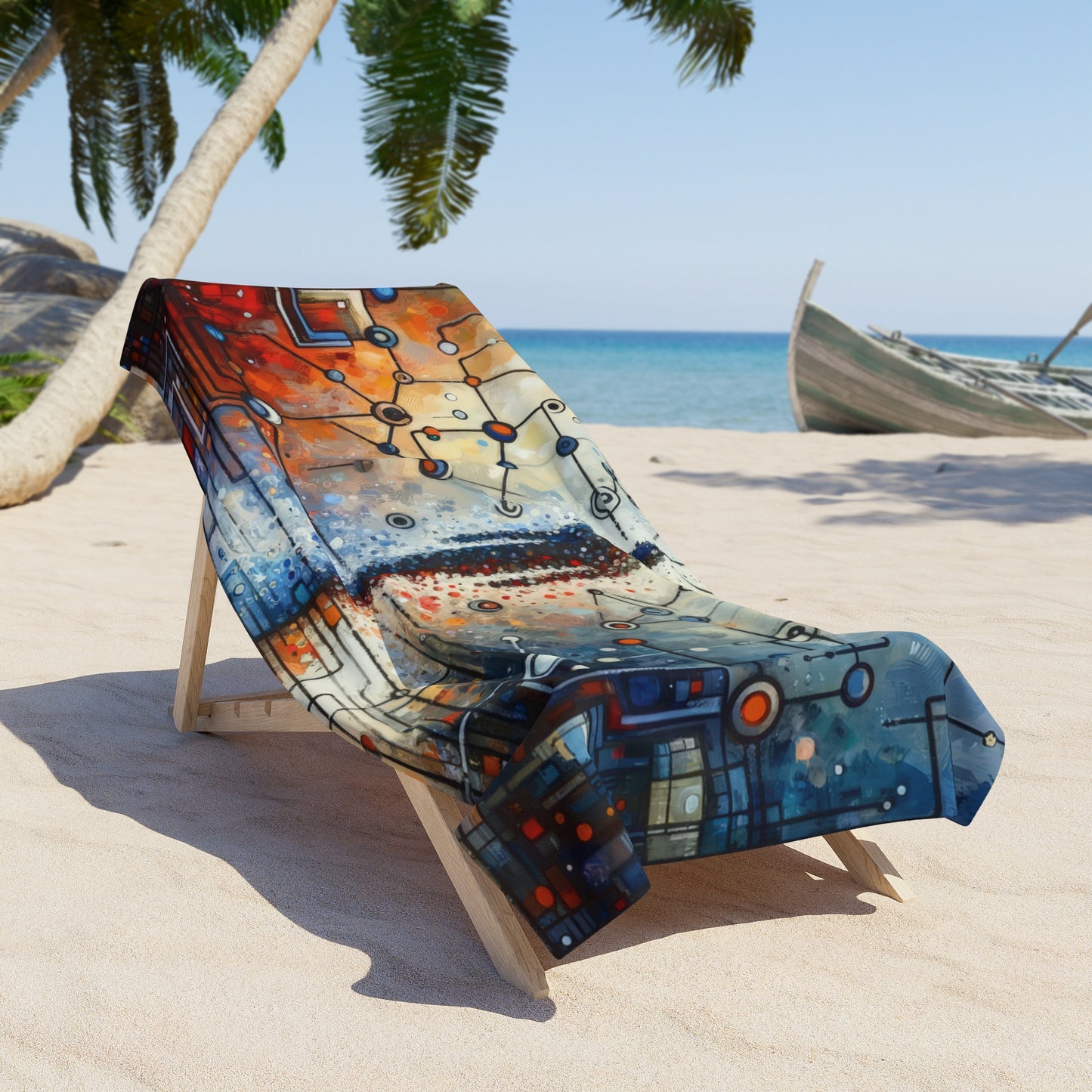 Technological Connectivity Bridge Beach Towel