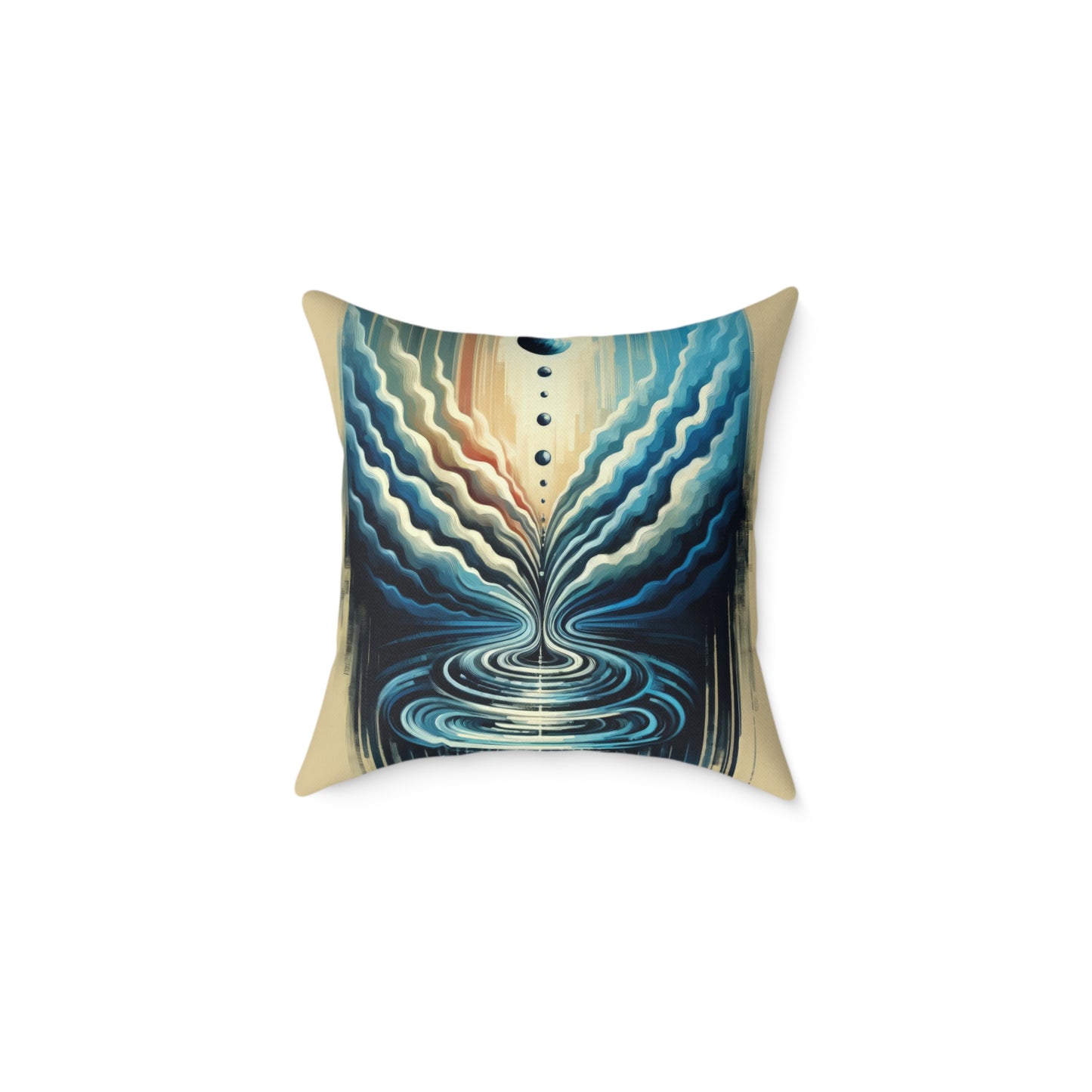 Ripple Effect Abstract Spun Polyester Pillow