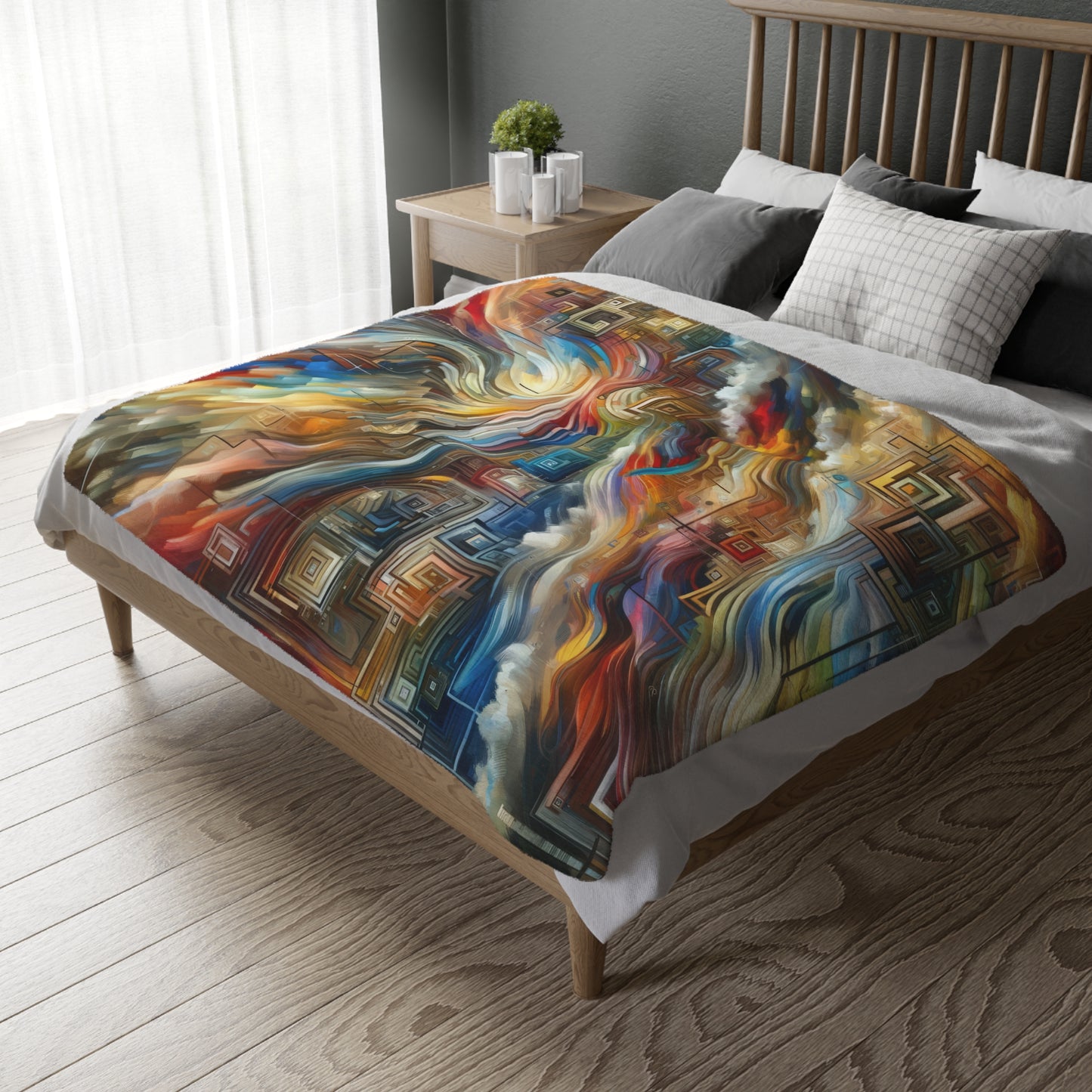 Woven Progress Tapestry Velveteen Microfiber Blanket (Two-sided print)