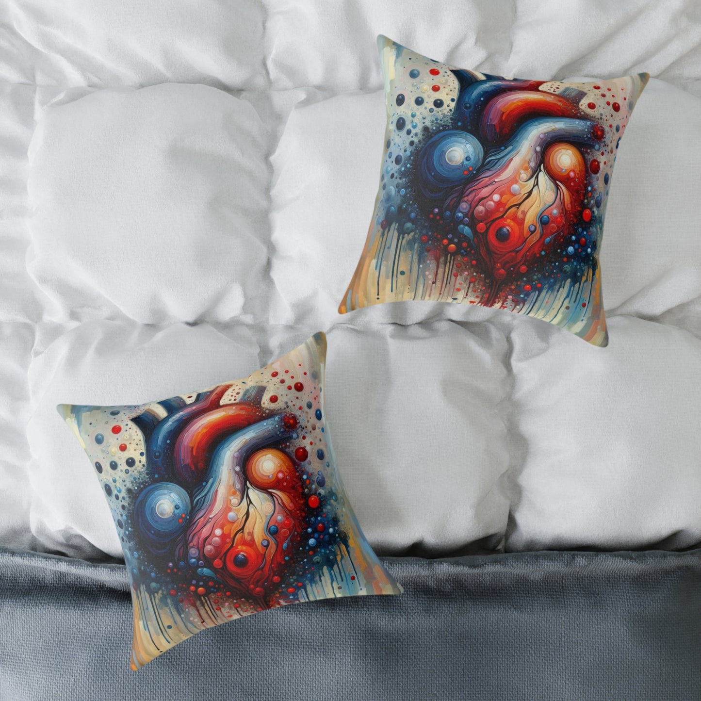 Empathetic Heart Expression Spun Polyester Pillow