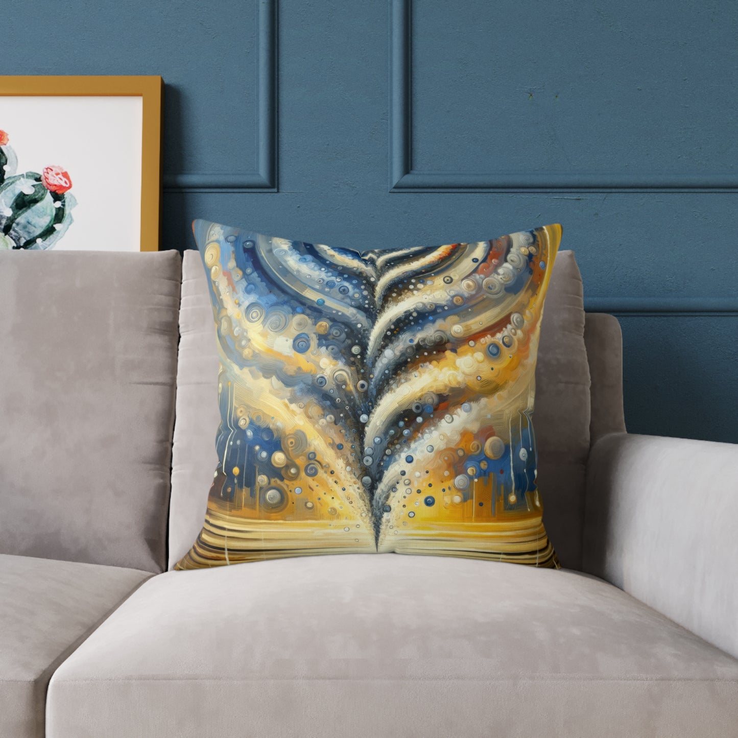 Ripple Effect Abstraction Spun Polyester Pillow