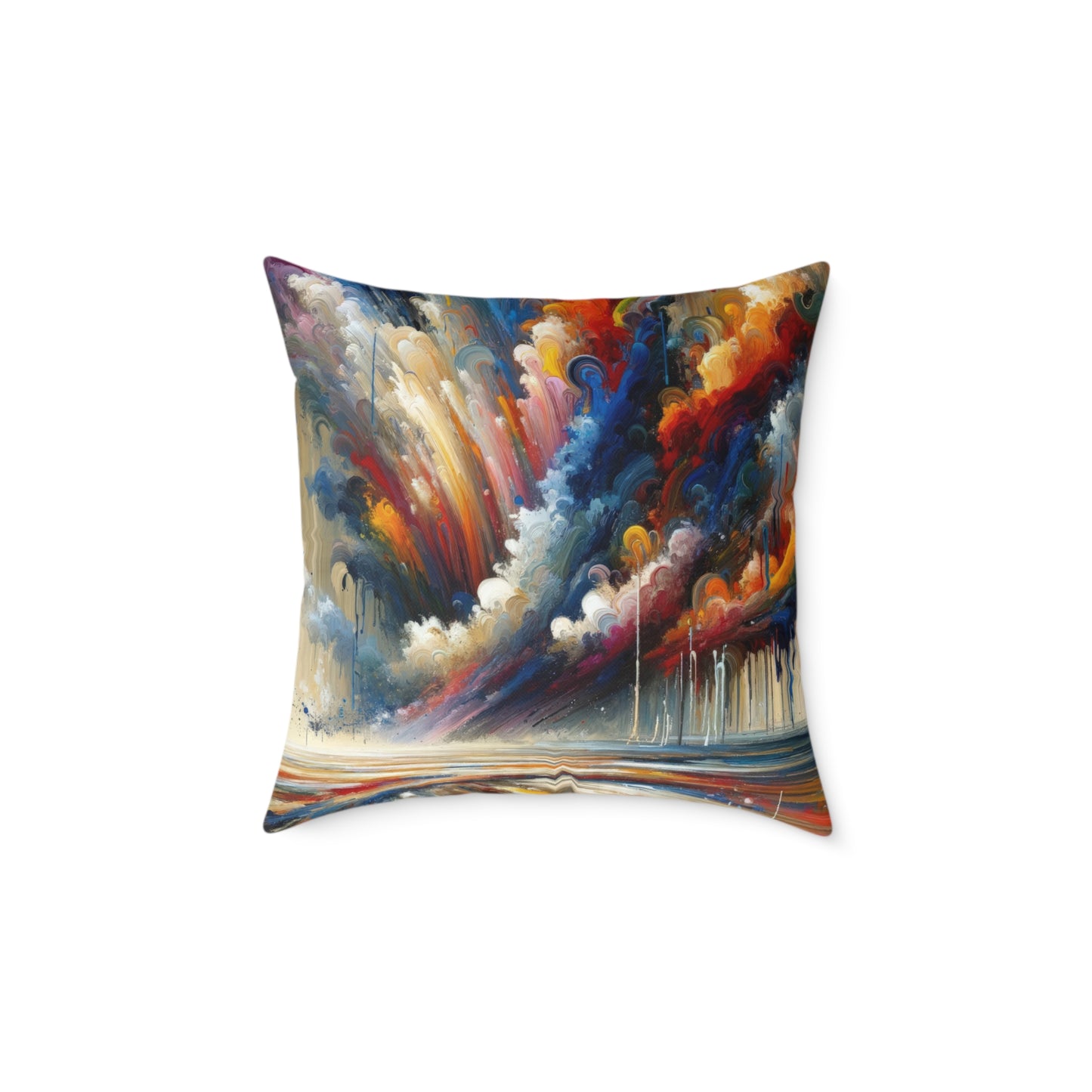 Grandiose Transformation Tachism Spun Polyester Pillow
