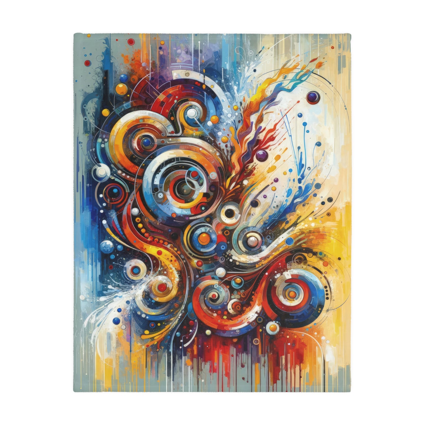 Harmonic Abstract Synergy Velveteen Microfiber Blanket (Two-sided print)