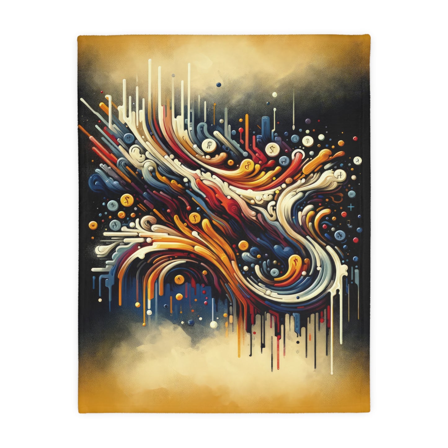 Abstract Financial Flux Velveteen Microfiber Blanket (Two-sided print)