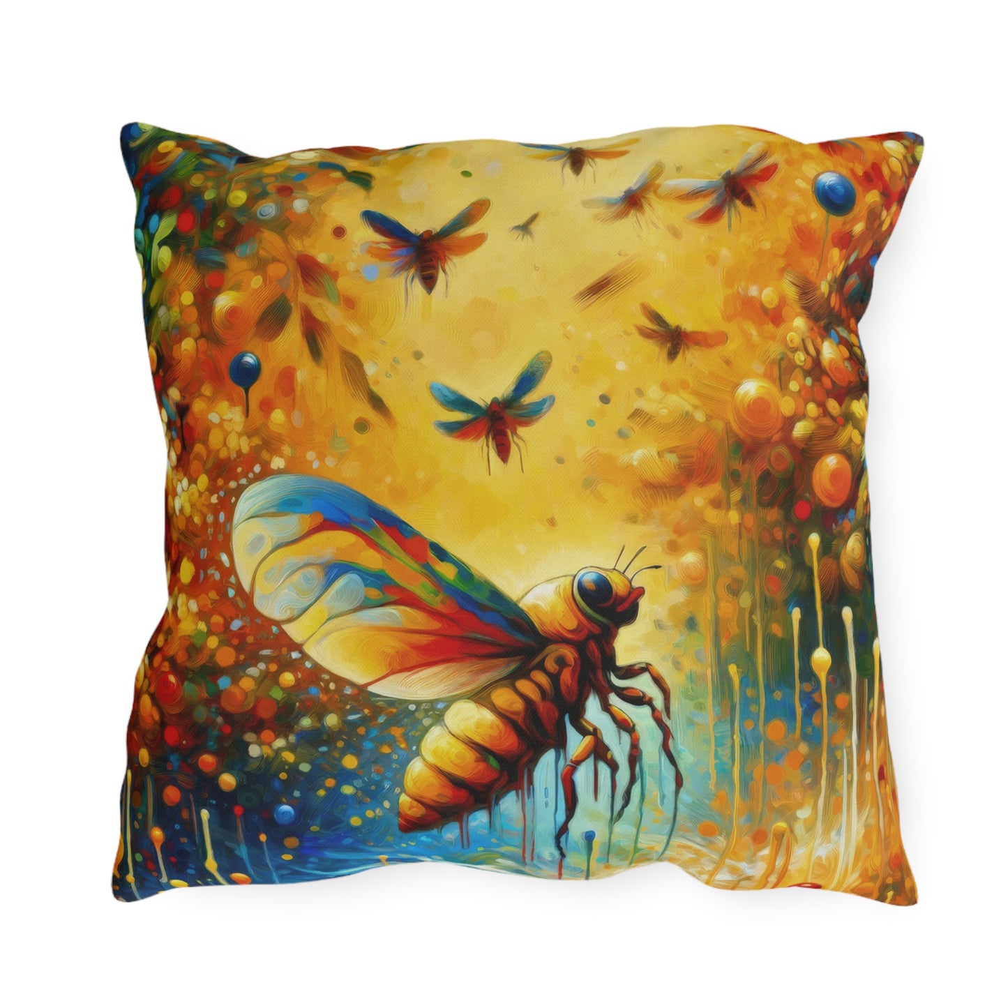 Seasonal Cicada Vibrance Outdoor Pillows