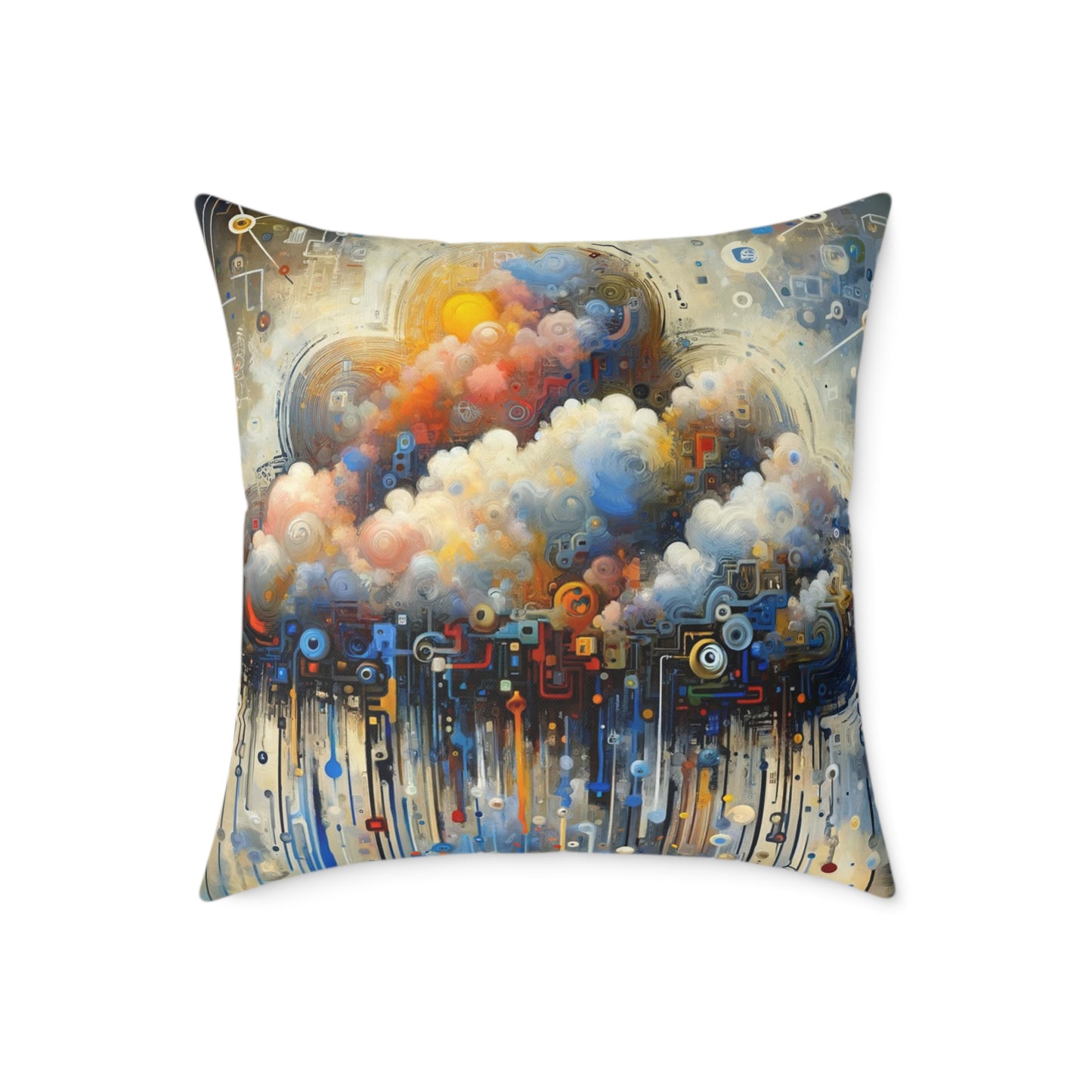 Cloud Community Crafting Spun Polyester Pillow