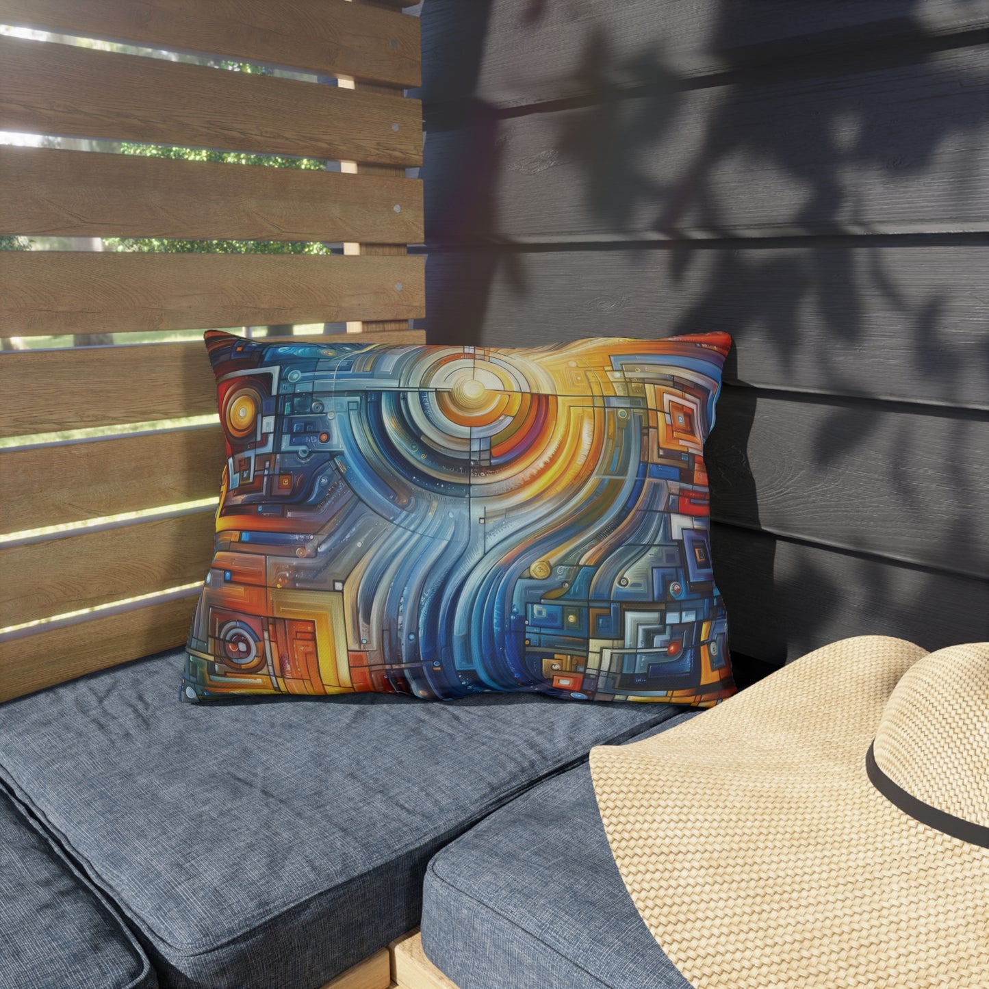 Digital Tachism Connectivity Outdoor Pillows