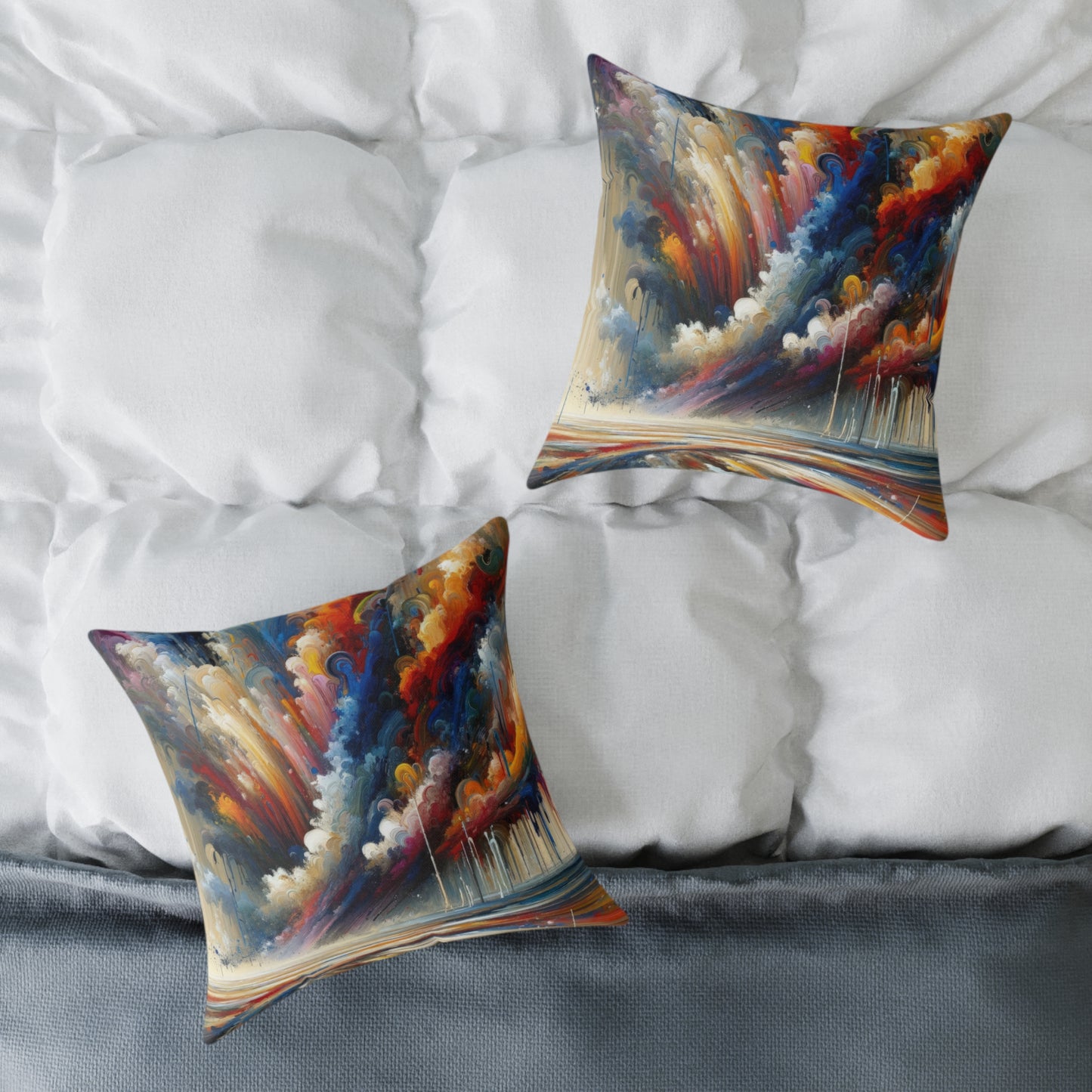 Grandiose Transformation Tachism Spun Polyester Pillow