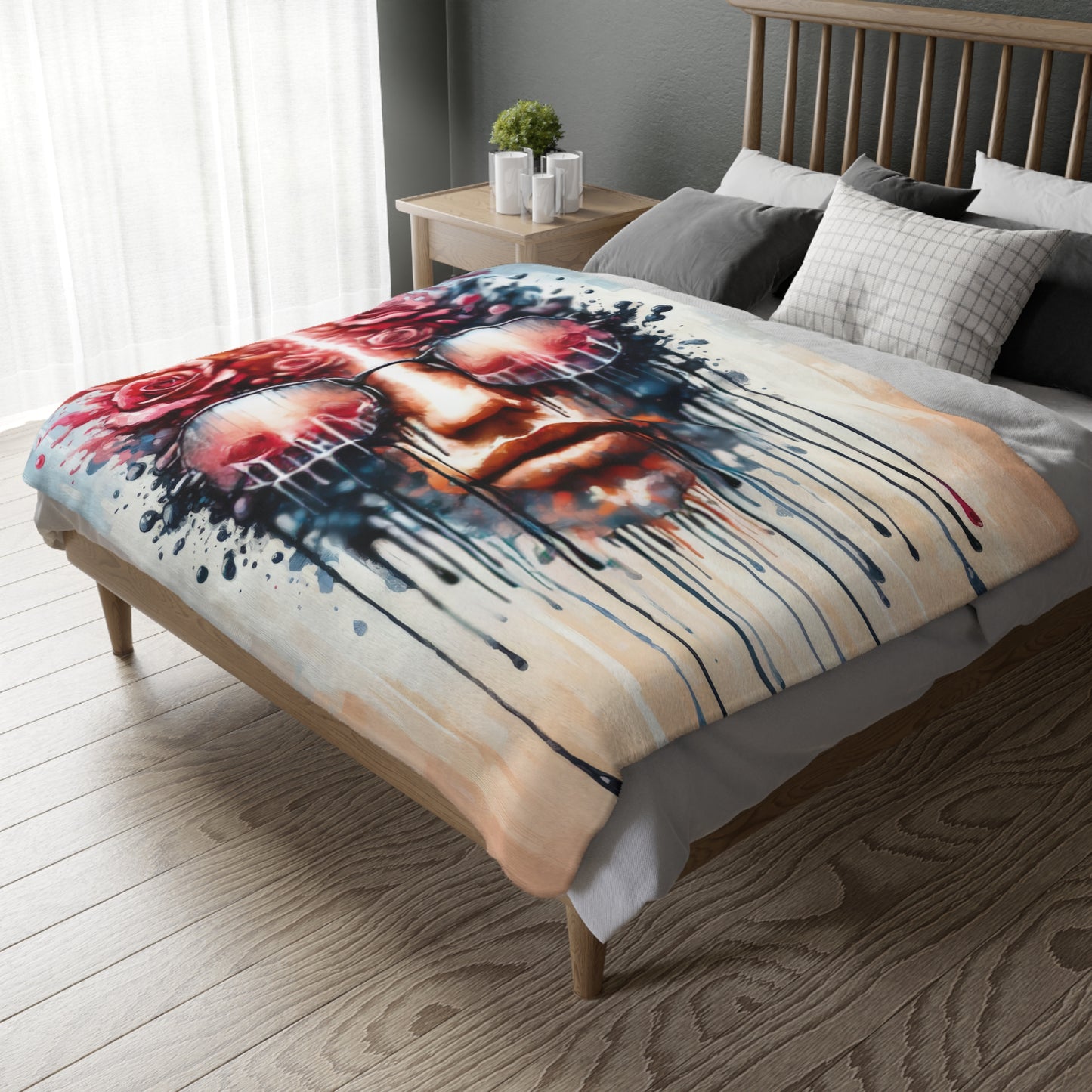 Perception Cleansing Tachism Velveteen Microfiber Blanket (Two-sided print)