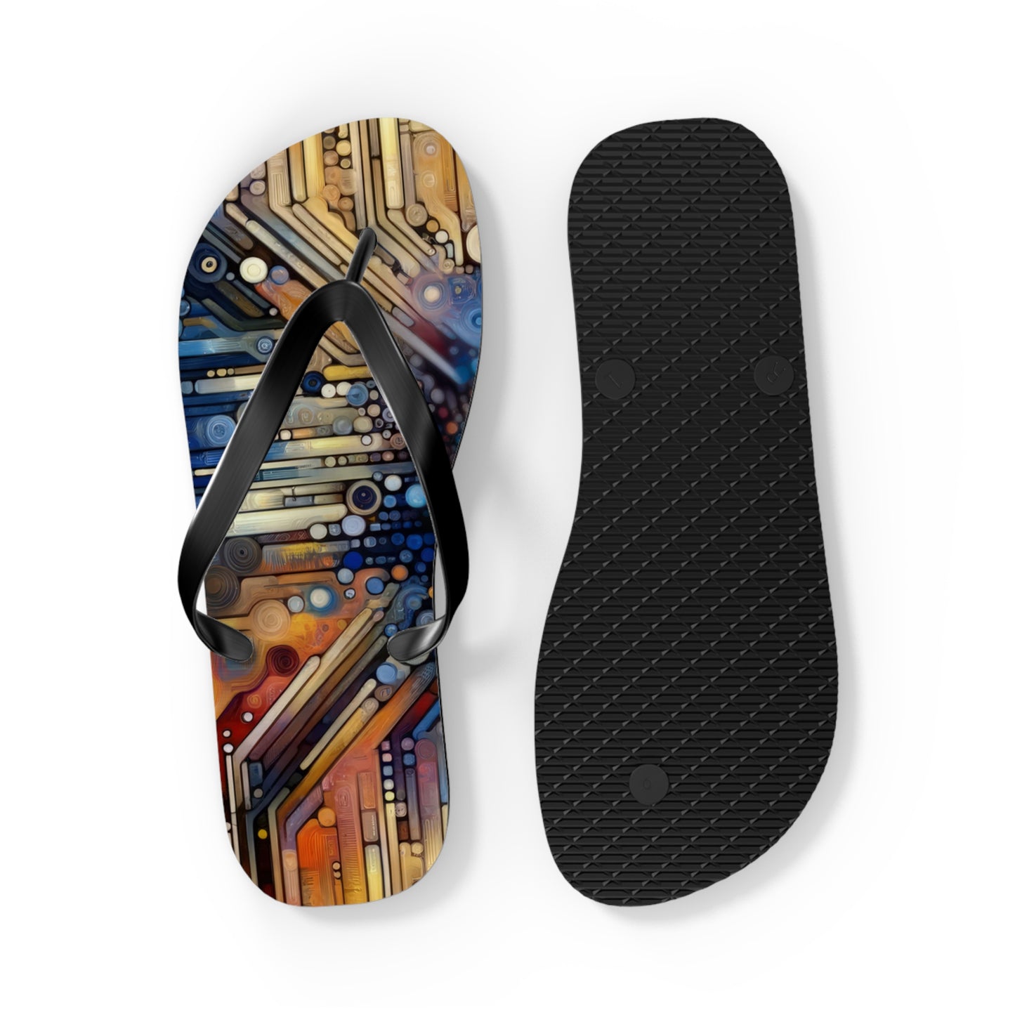 Digital Rhythm Tapestry Flip Flops