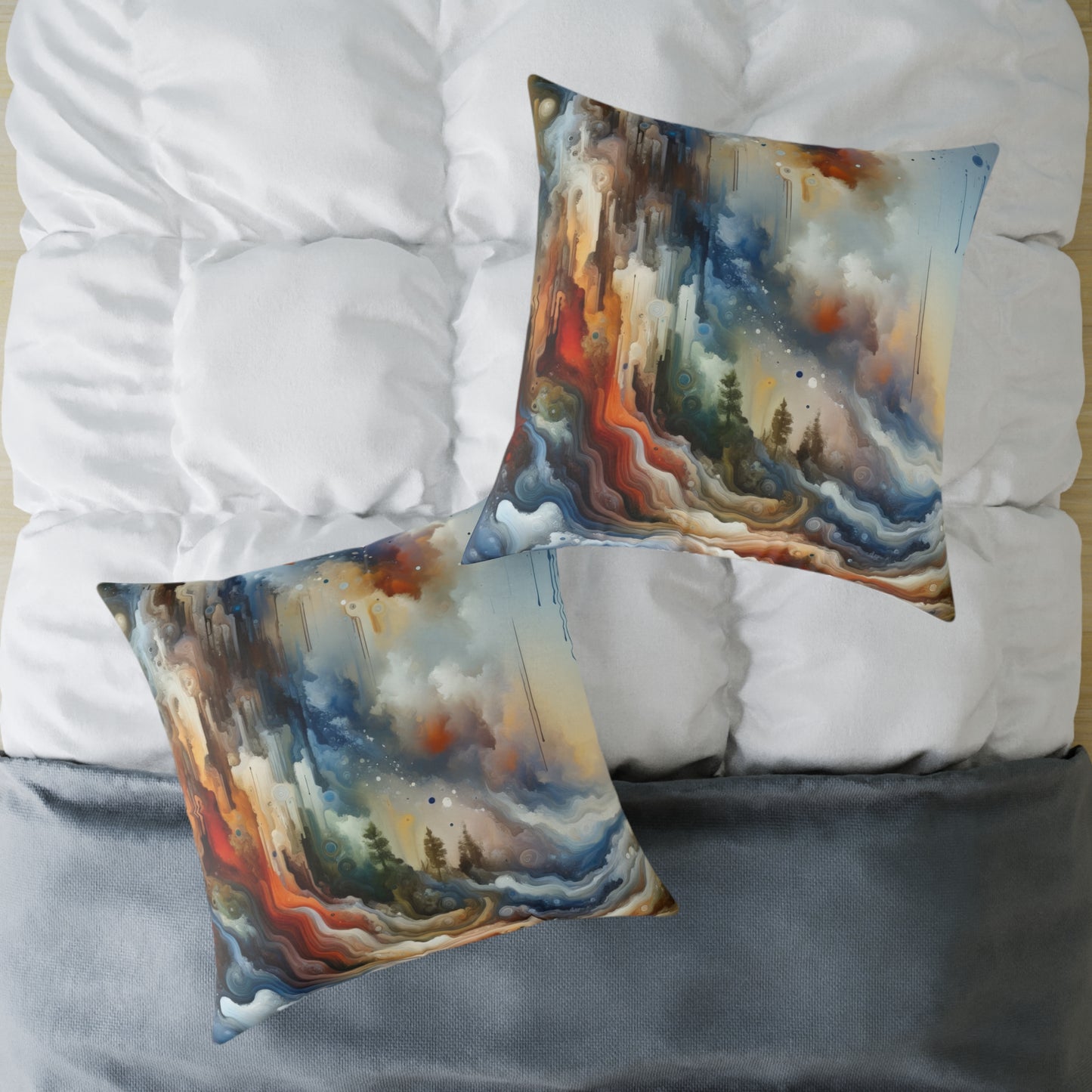 Inner Journey Abstract Spun Polyester Pillow
