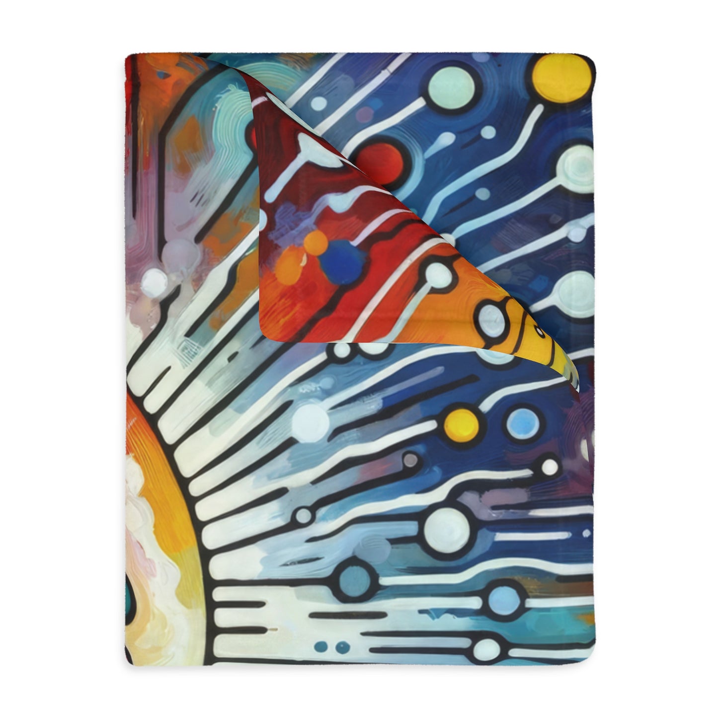 Empathetic Connection Abstract Velveteen Microfiber Blanket (Two-sided print)