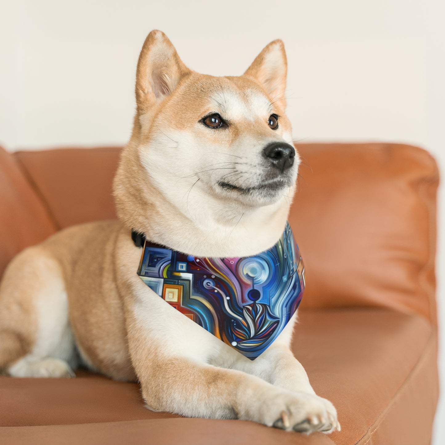 Digital Mindfulness Abstract Pet Bandana Collar