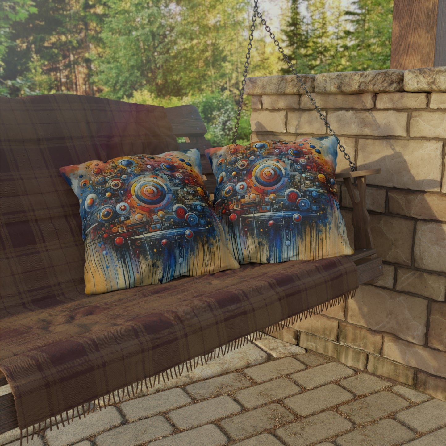 Connected Virtuality Canvas Outdoor Pillows