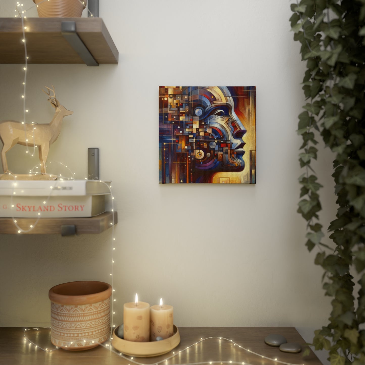 Reflective Tachism Shield Canvas Photo Tile