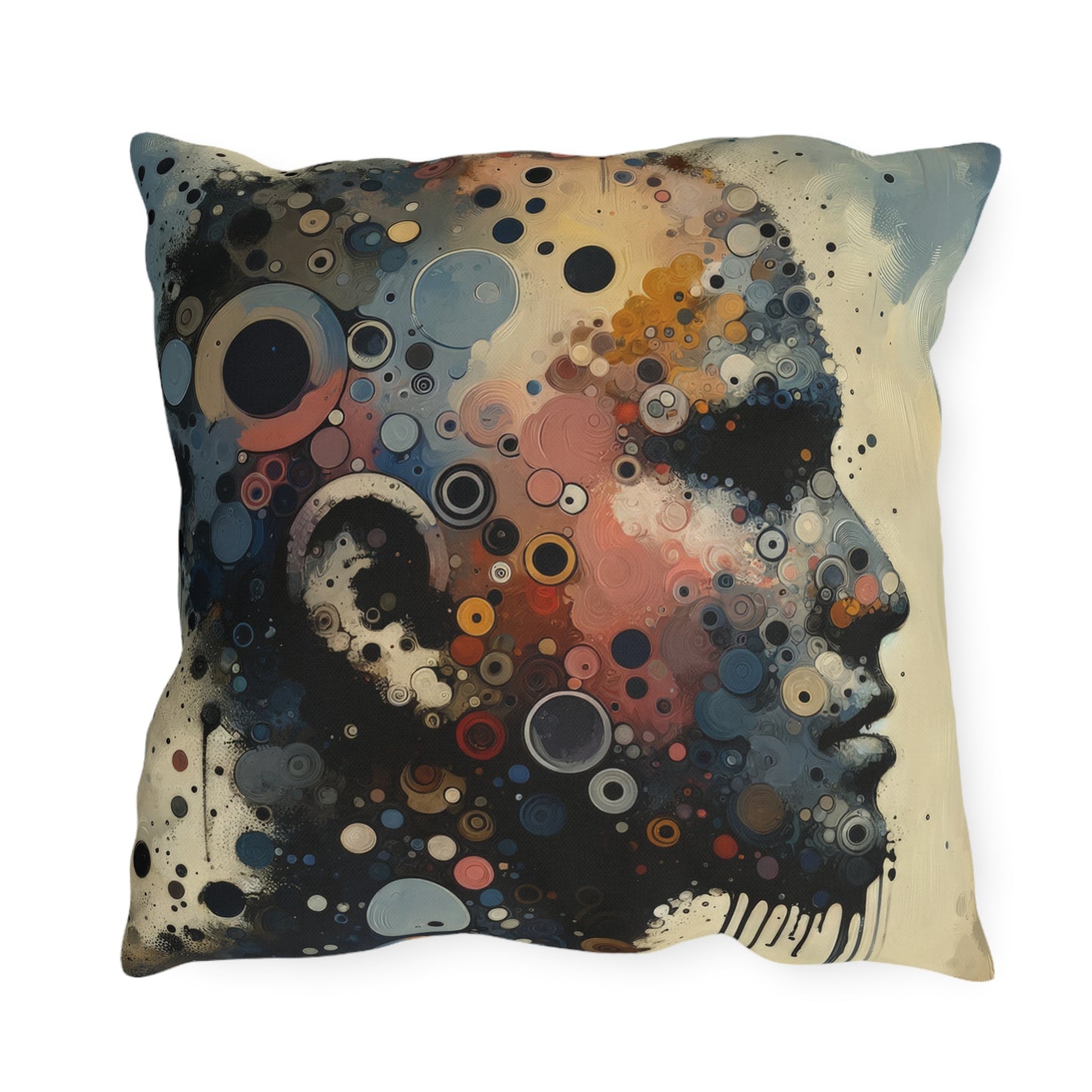 Reflective Tachism Contemplation Outdoor Pillows