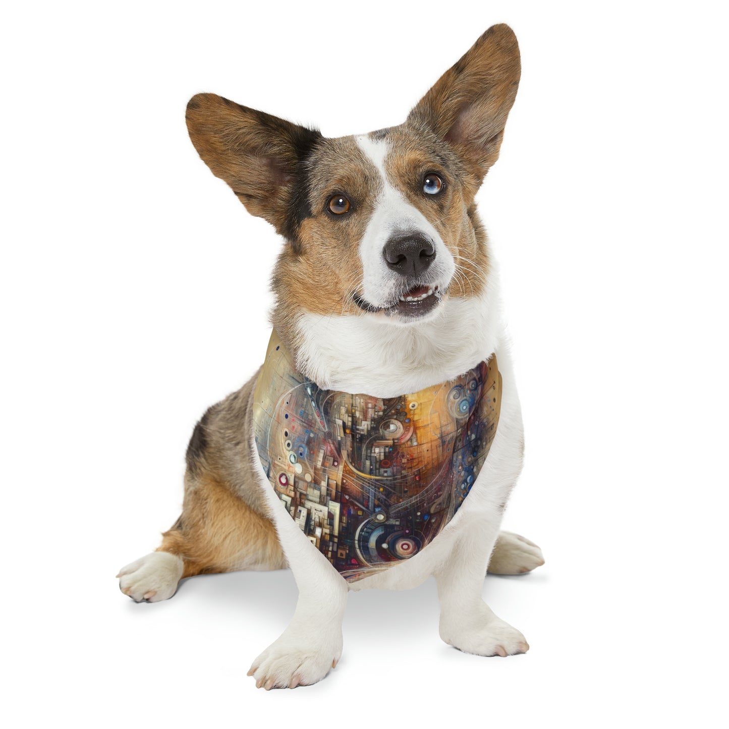 Digital Rhythmic Architecture Pet Bandana Collar