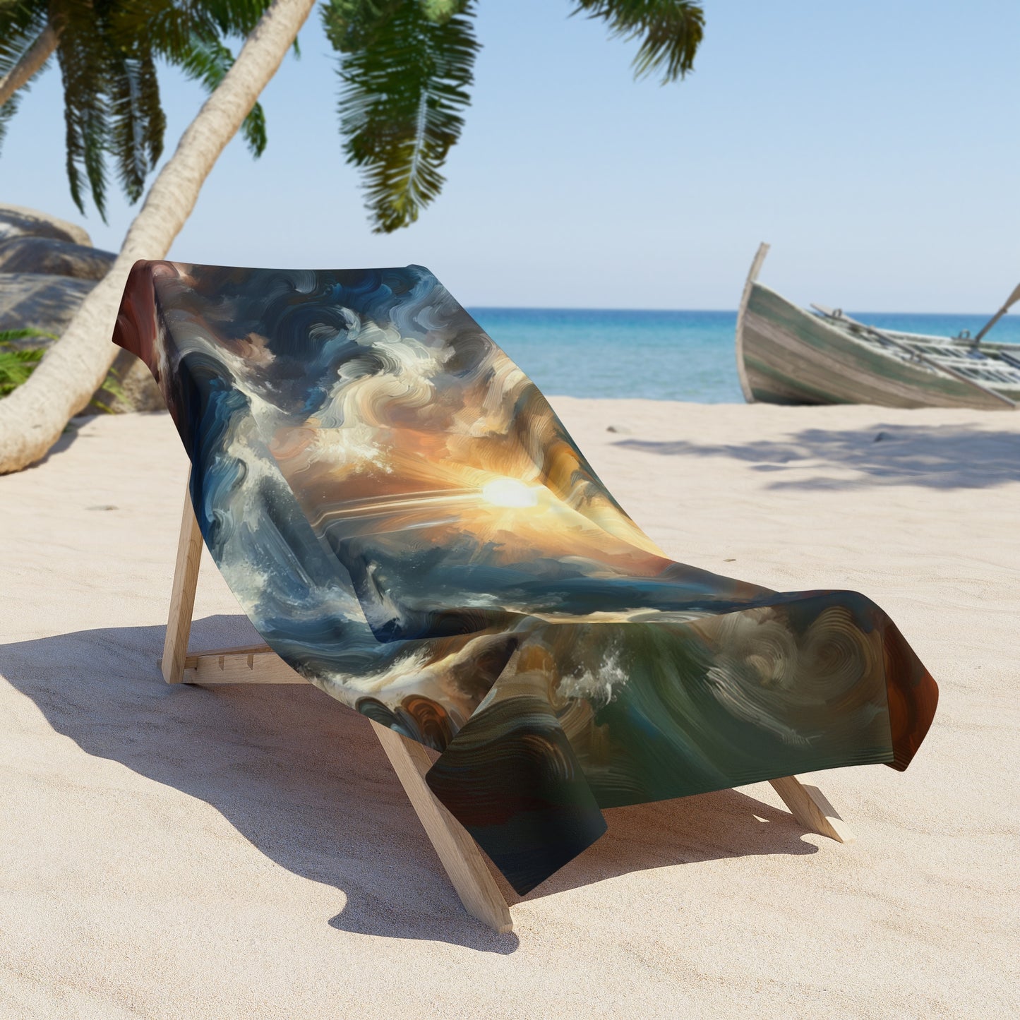 Tumultuous Sea Enlightenment Beach Towel