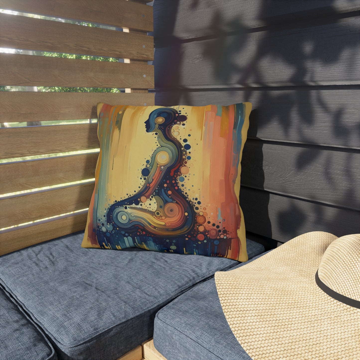 Patience Essence Tachism Outdoor Pillows