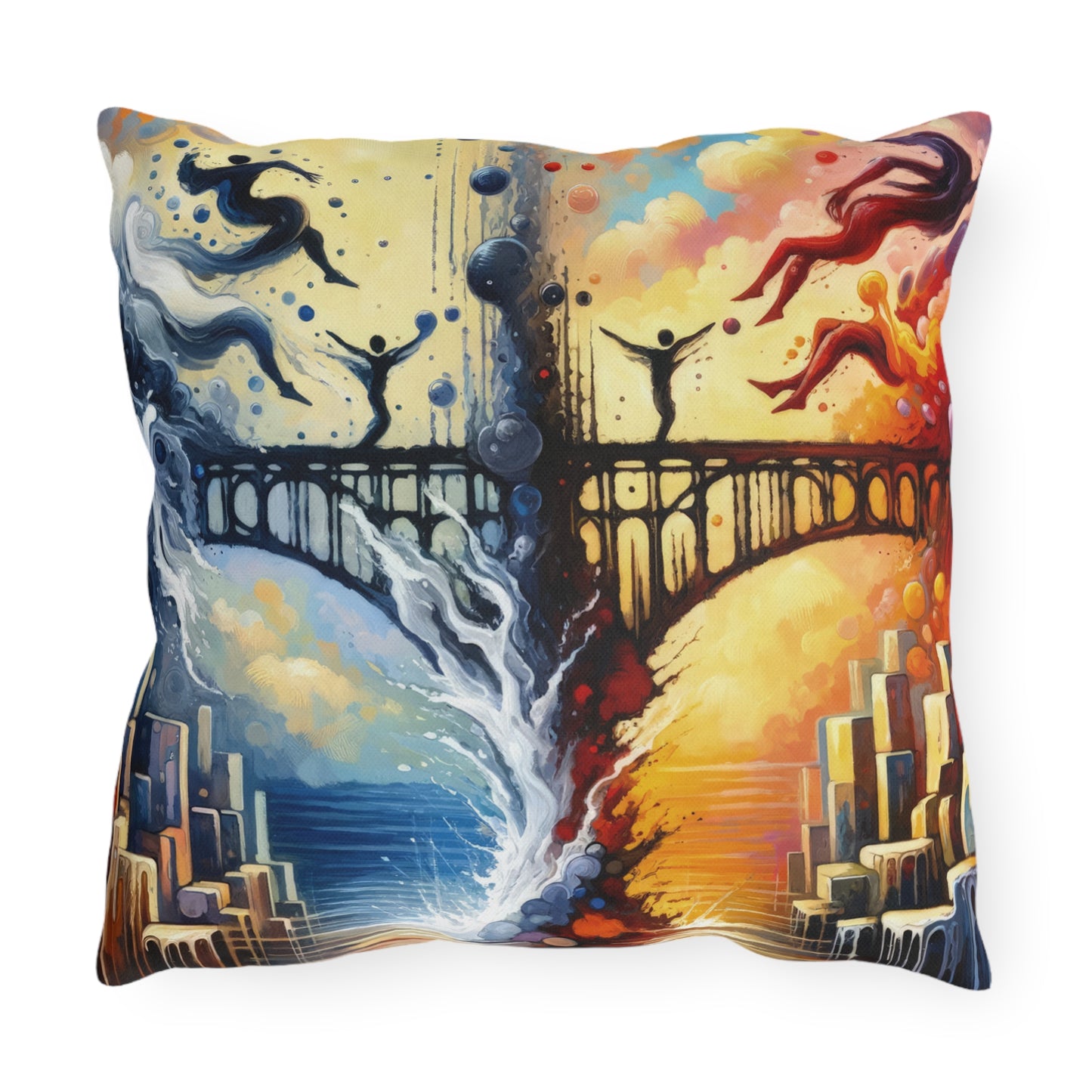 Faithful Diving Bridges Outdoor Pillows