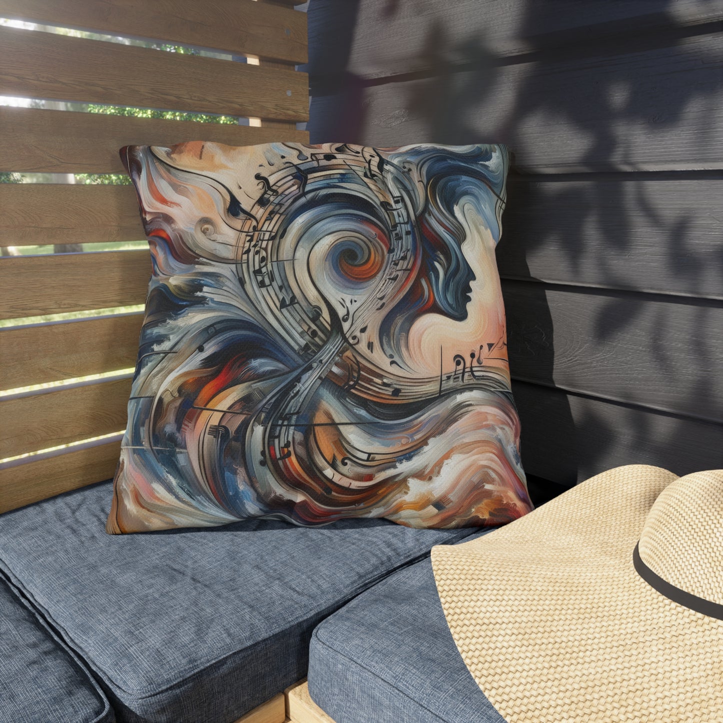 Symphonic Empathic Swirls Outdoor Pillows