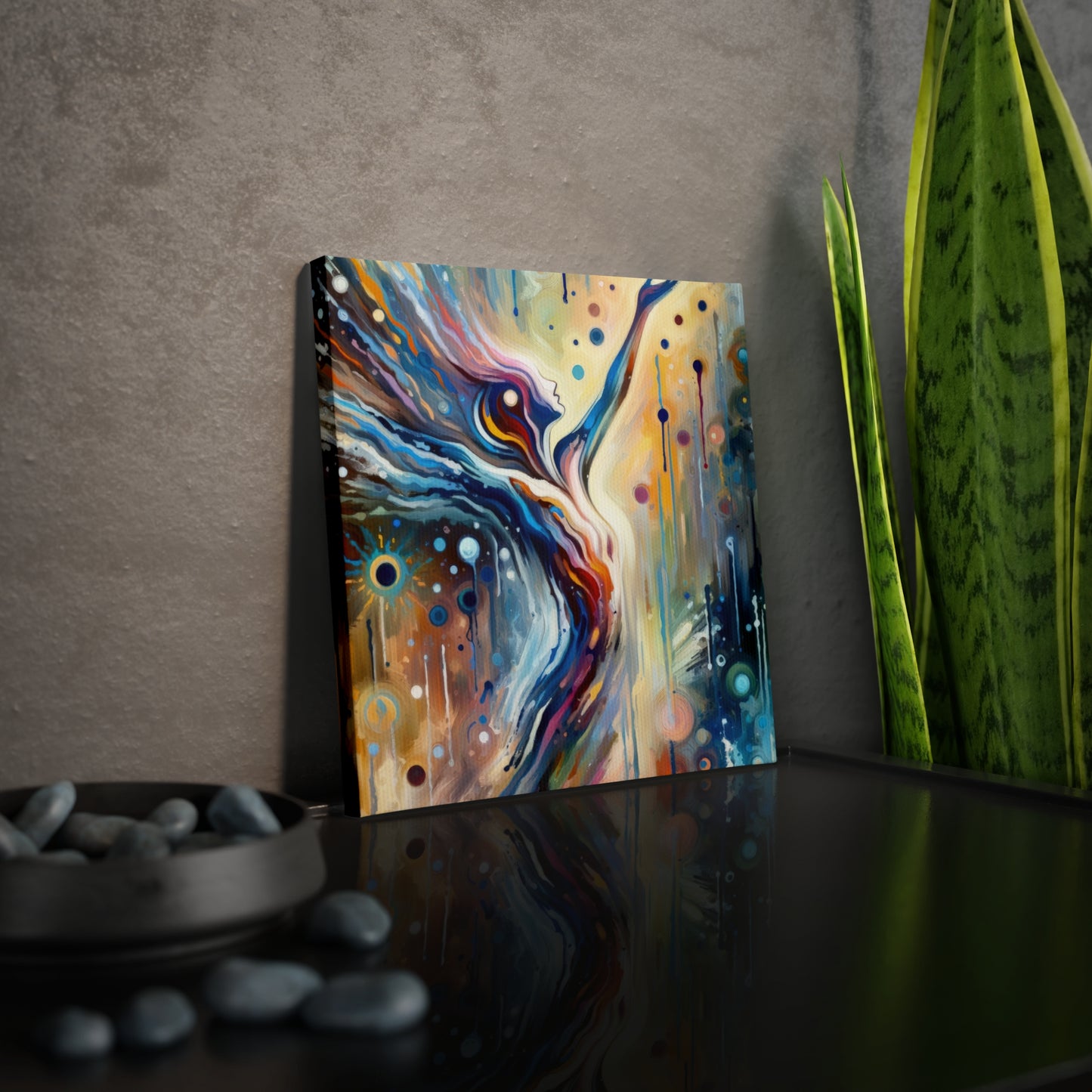 Journey Embrace Tachism Canvas Photo Tile