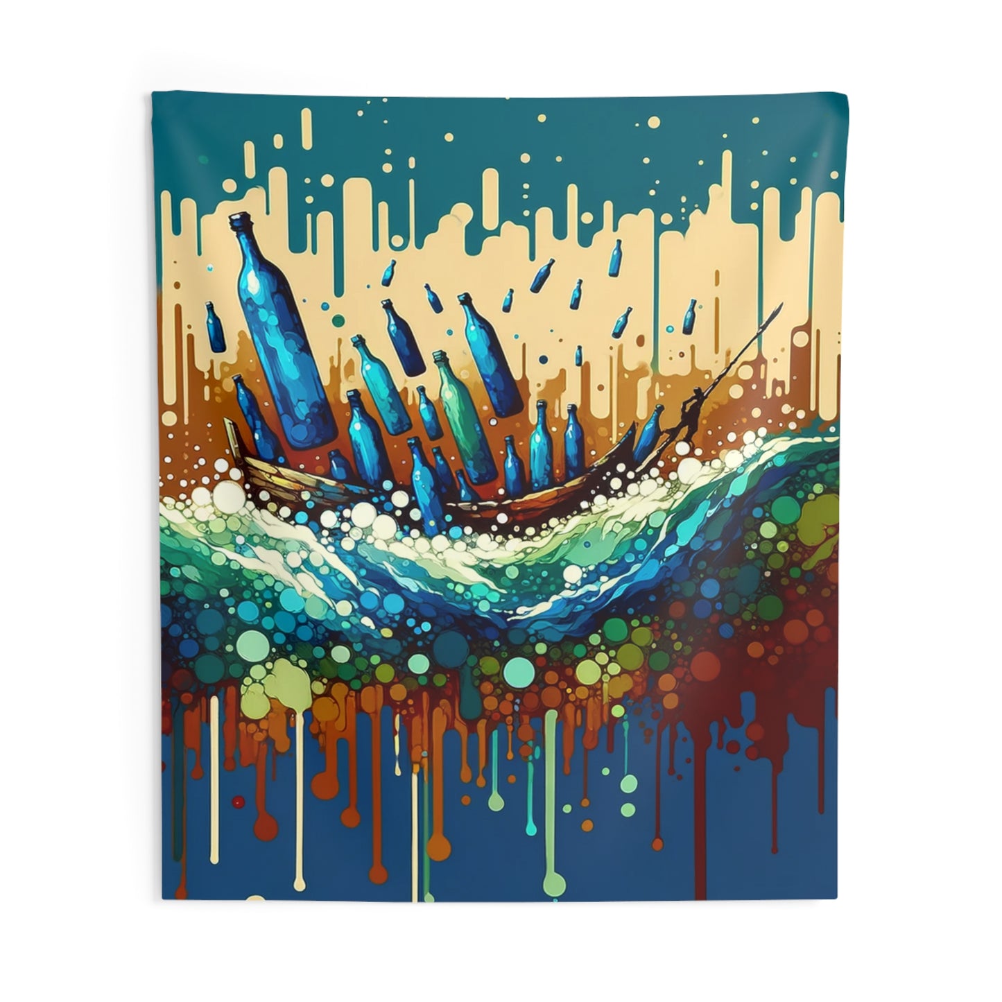 Oceanic Bottle Rescue Indoor Wall Tapestries