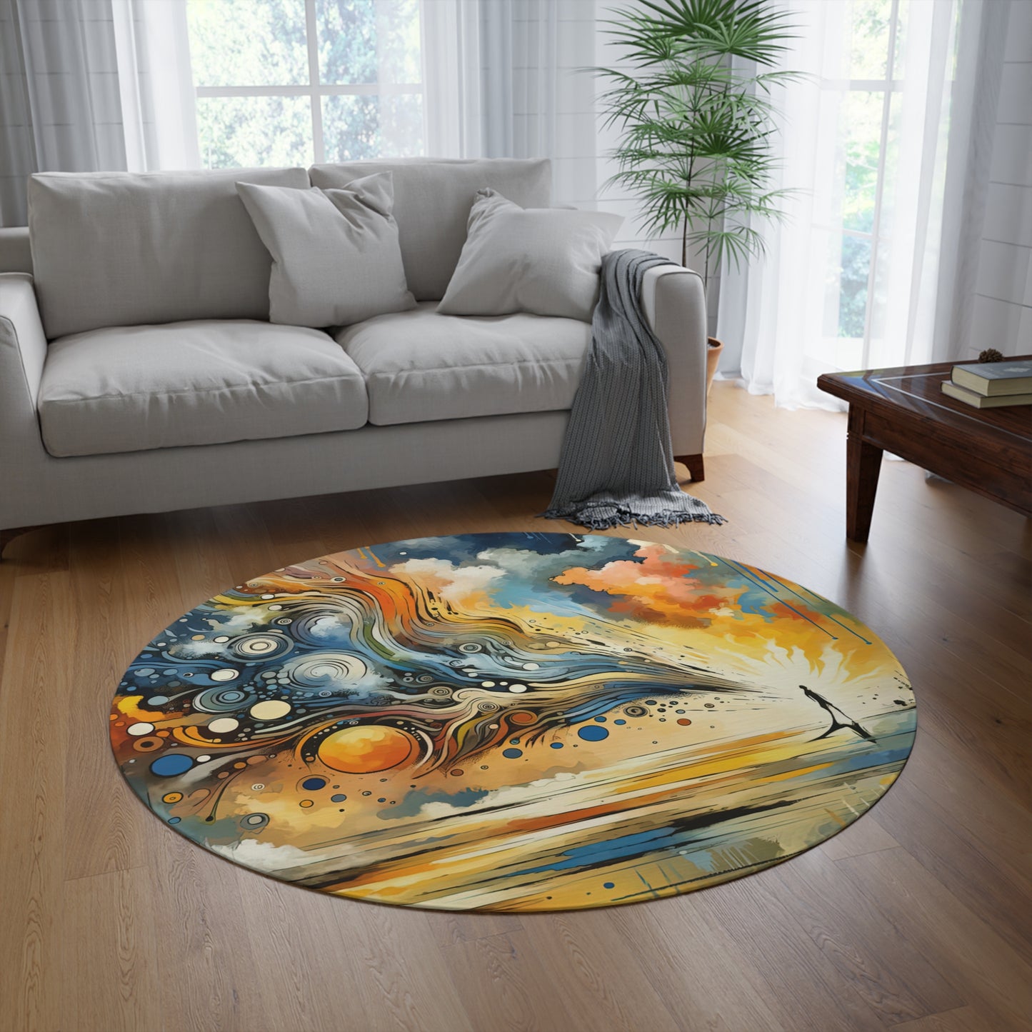 Intentional Awakening Reflection Round Rug