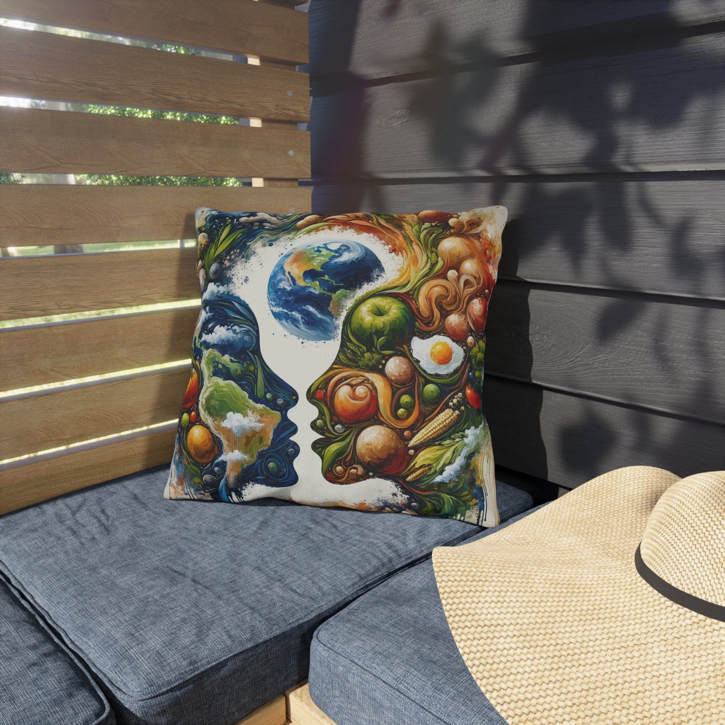 Earthly Dialogue Feast Outdoor Pillows