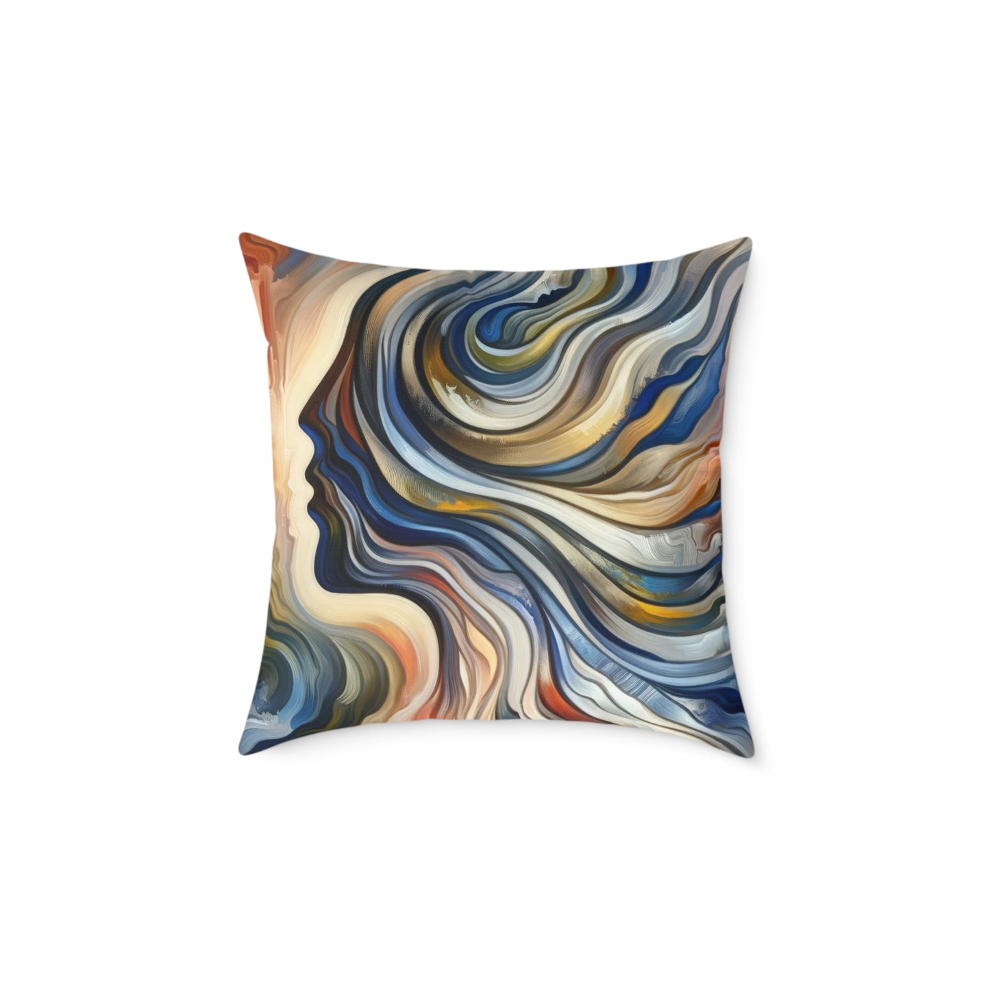 Diplomatic Emotional Currents Spun Polyester Pillow