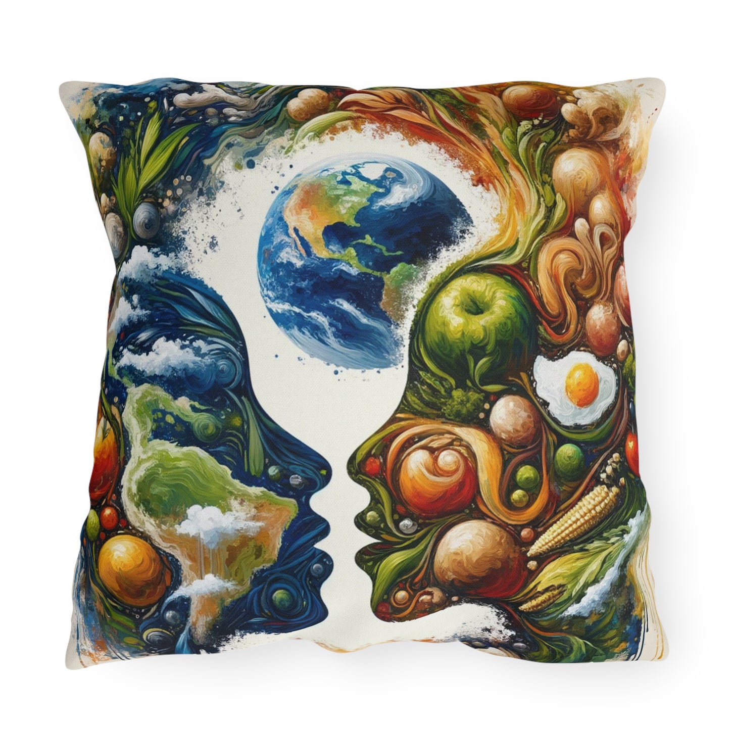 Earthly Dialogue Feast Outdoor Pillows