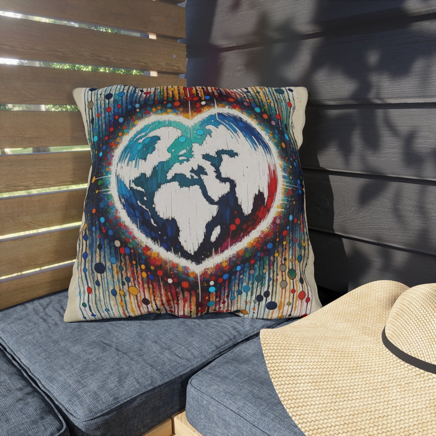 Heartbeats Synchronizing Peace Outdoor Pillows