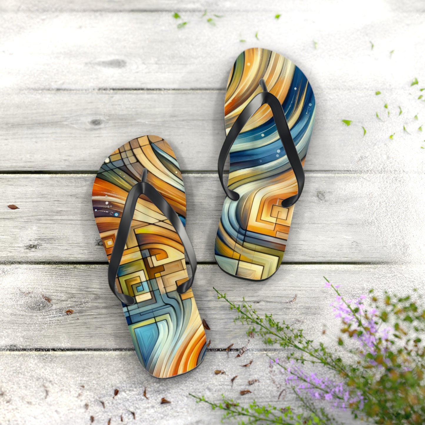 Spiritual Tachism Connection Flip Flops