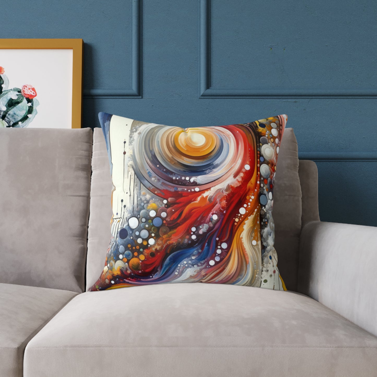 Harmonic Swirl Elegance Spun Polyester Pillow