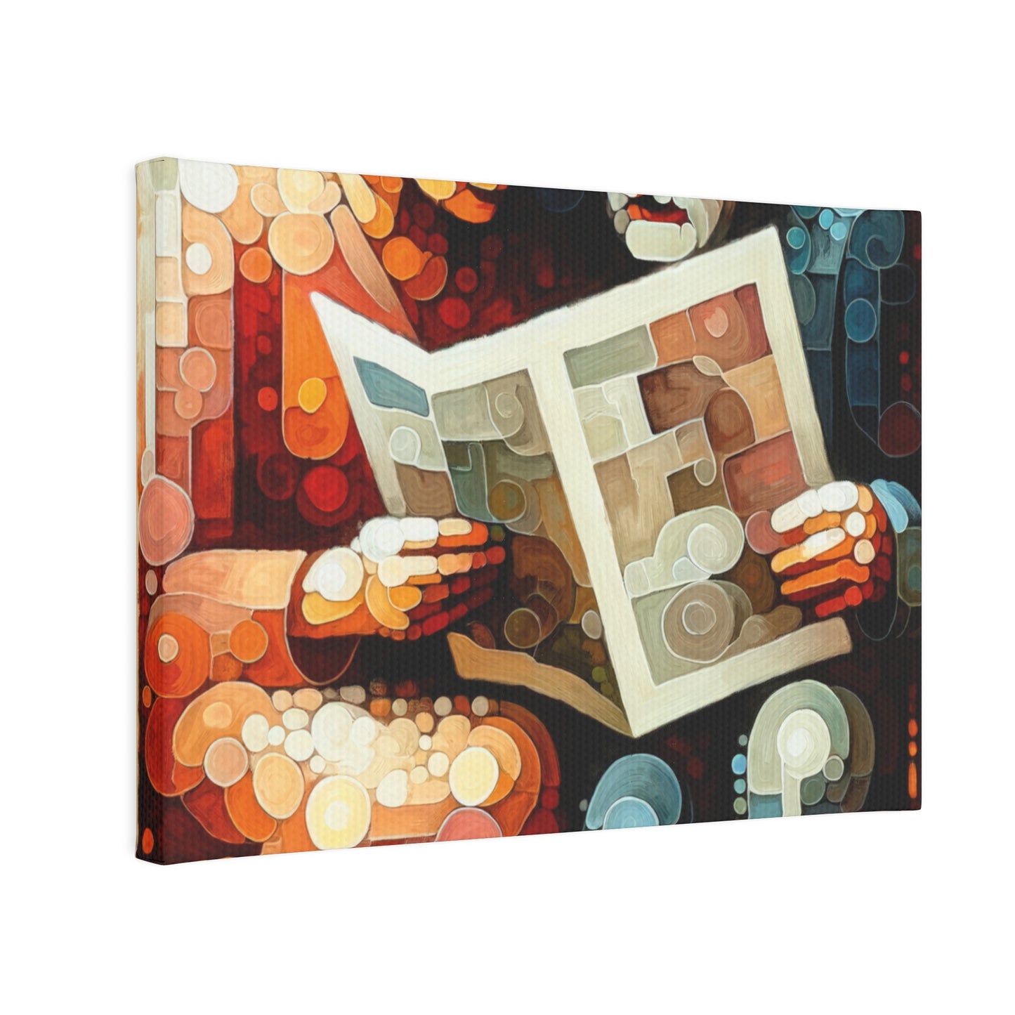Elderly Unity Tachism Canvas Photo Tile