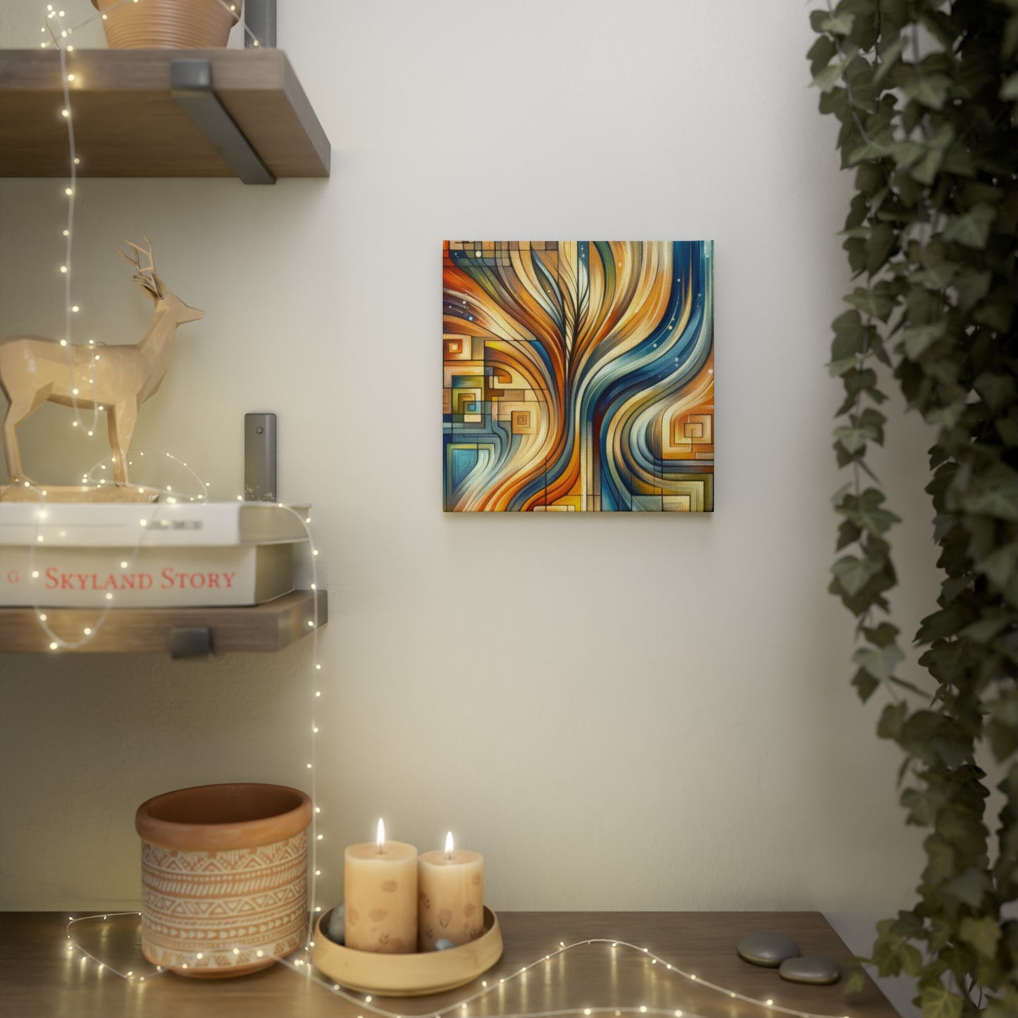 Spiritual Tachism Connection Canvas Photo Tile