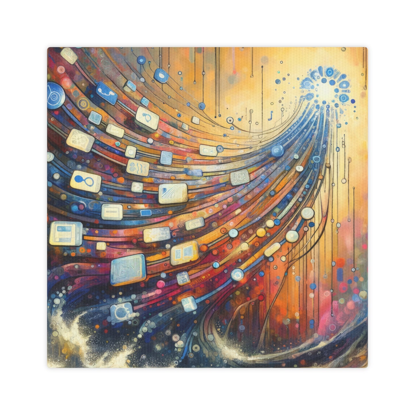 Digital Tapestry Weaving Canvas Photo Tile