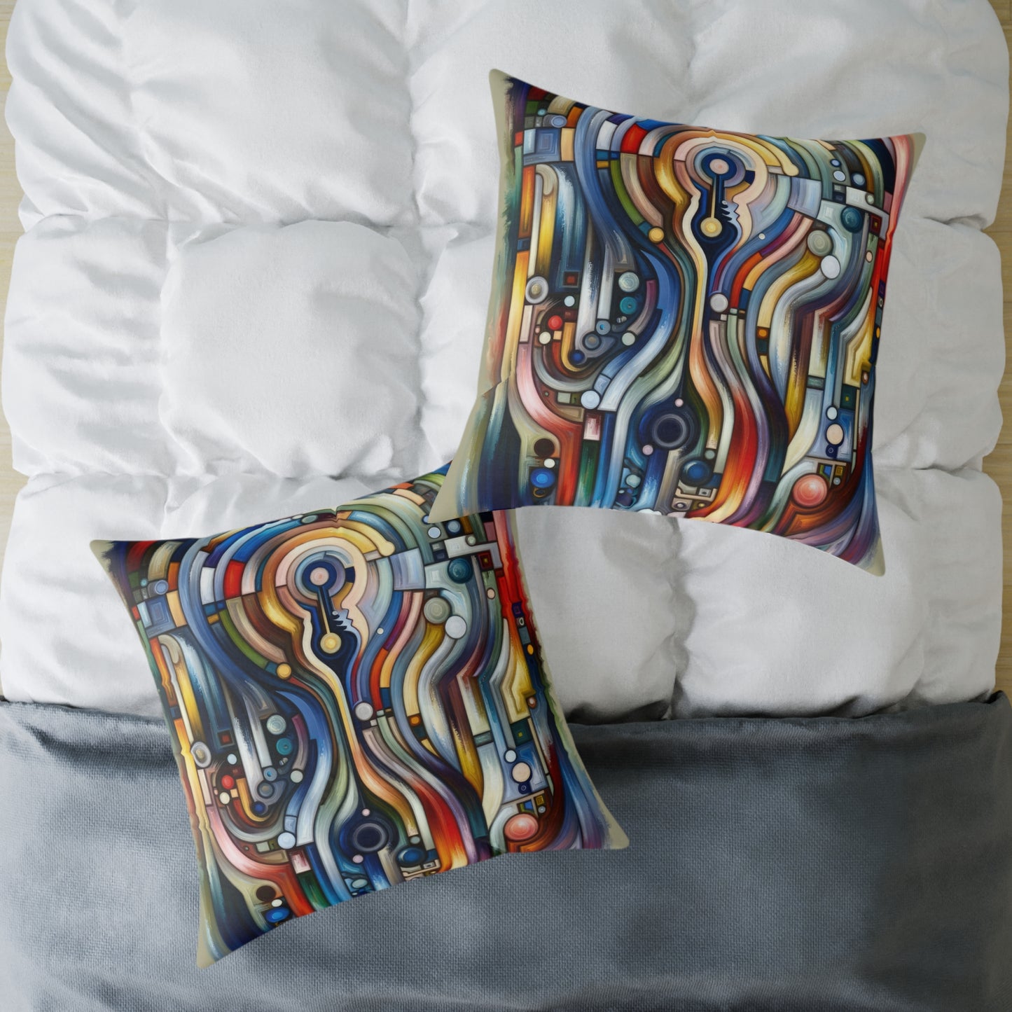Embracing Faceted Unity Spun Polyester Pillow