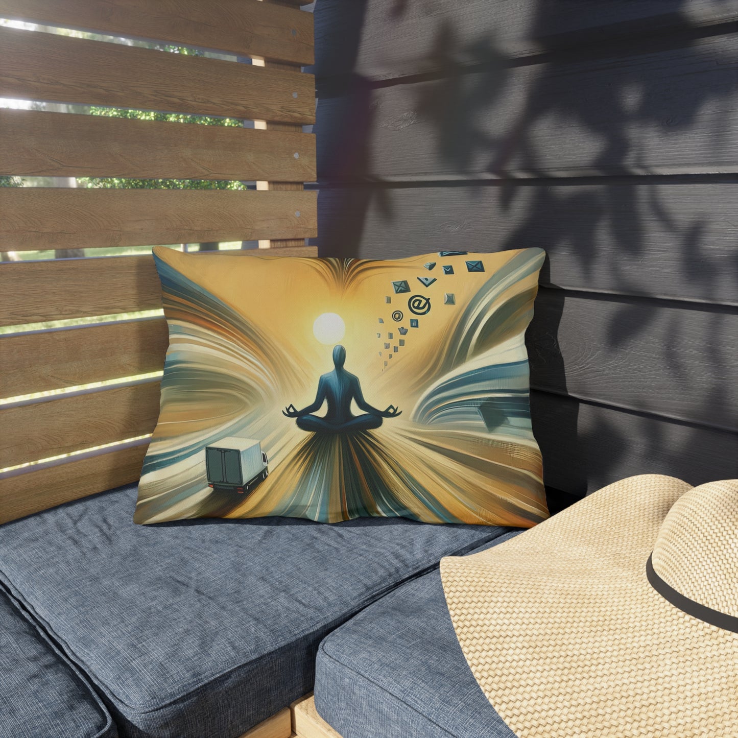 Meditative Commute Flow Outdoor Pillows