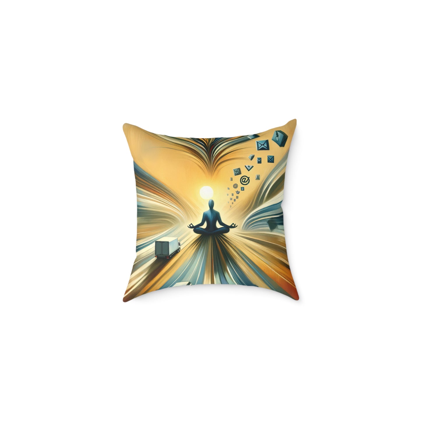 Meditative Commute Flow Spun Polyester Pillow