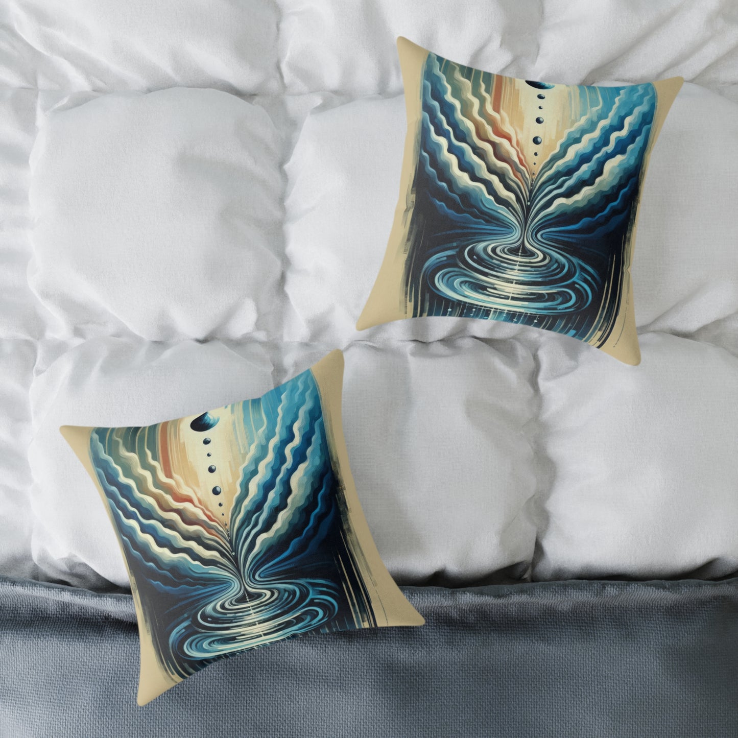 Ripple Effect Abstract Spun Polyester Pillow