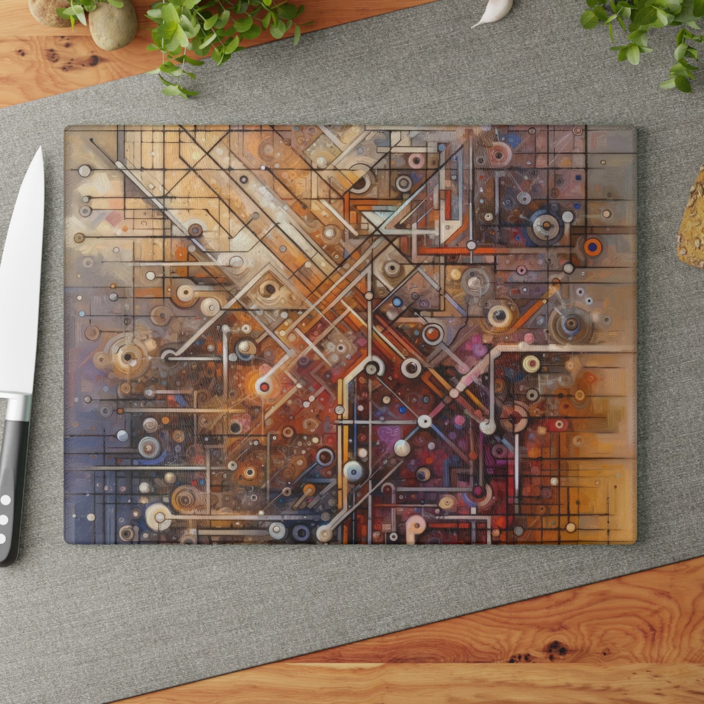 Abstract Structural Complexity Glass Cutting Board