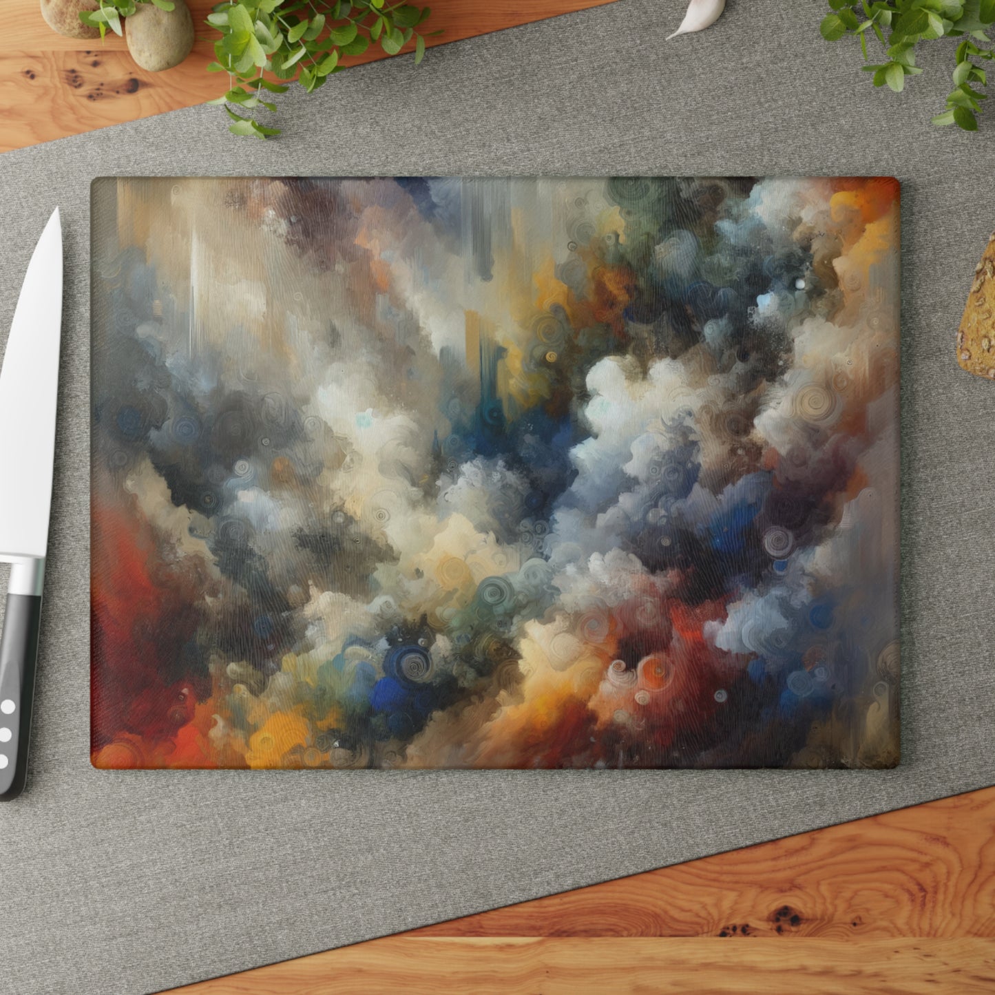 Unspoken Symphony Ethereal Glass Cutting Board